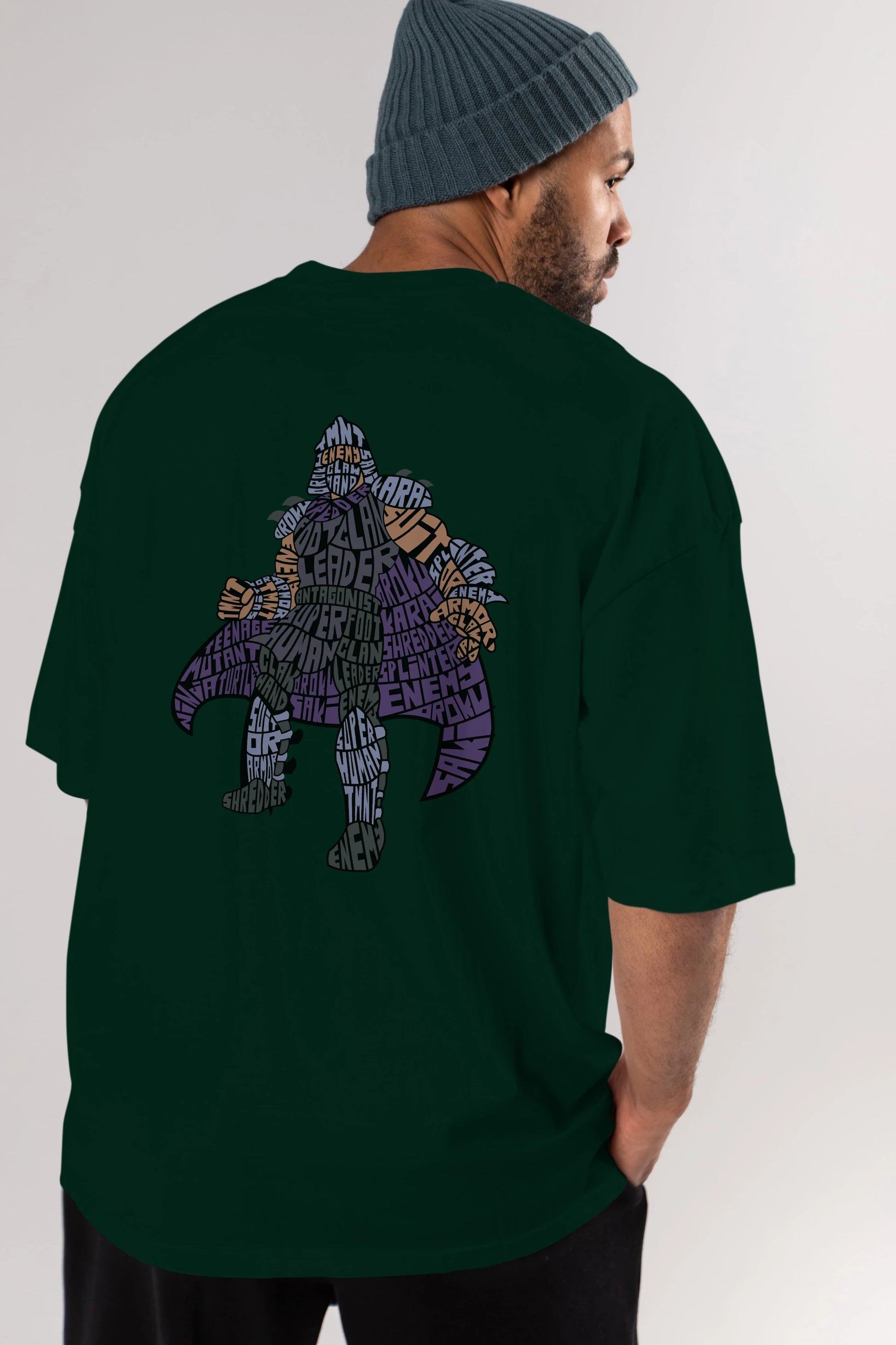 Foot Clan Leader Arka Baskılı Oversize t-shirt %100 pamuk Erkek Kadın Unisex