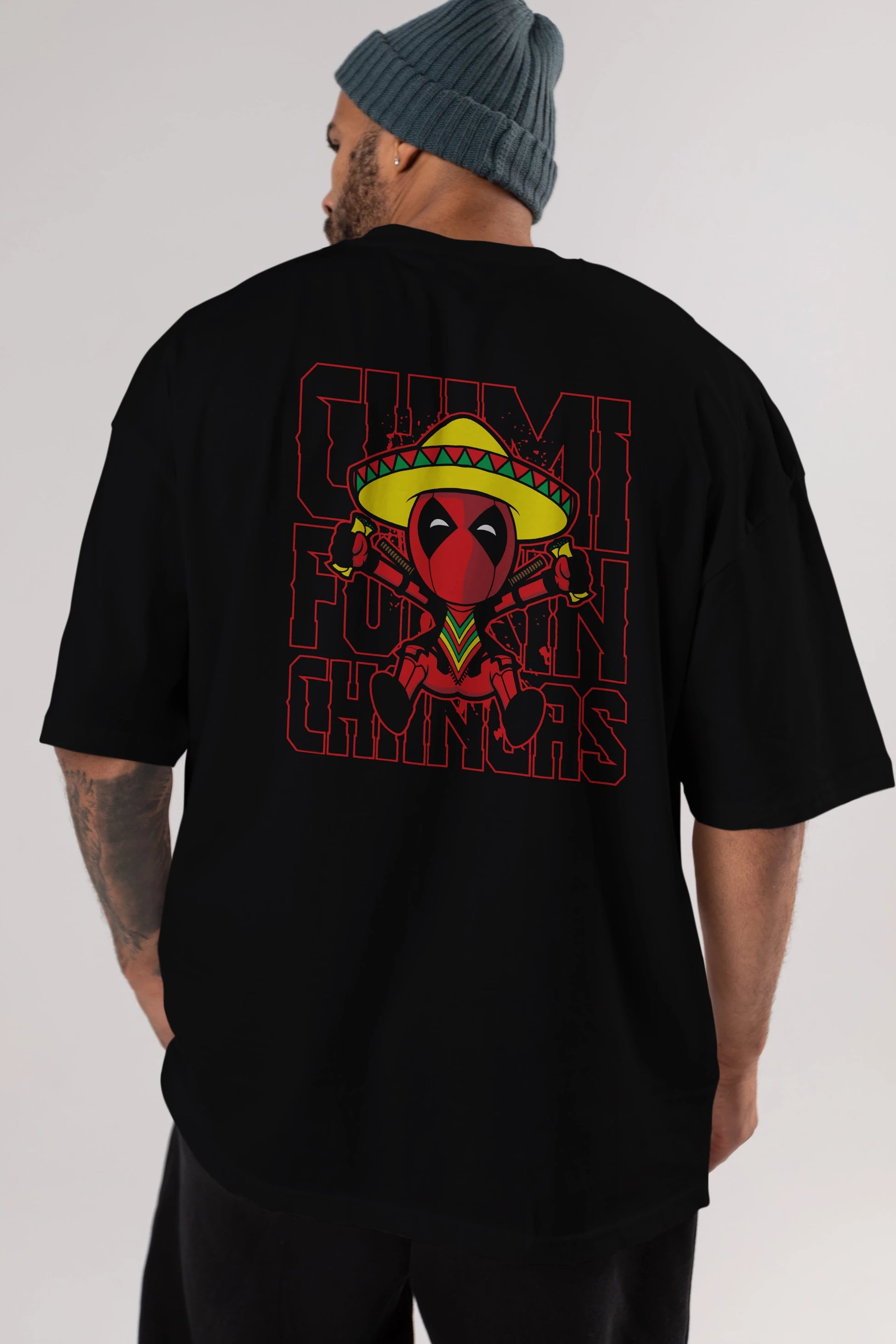 Deadpool (14) Arka Baskılı Oversize t-shirt Erkek Kadın Unisex %100 Pamuk Bisiklet Yaka tişort