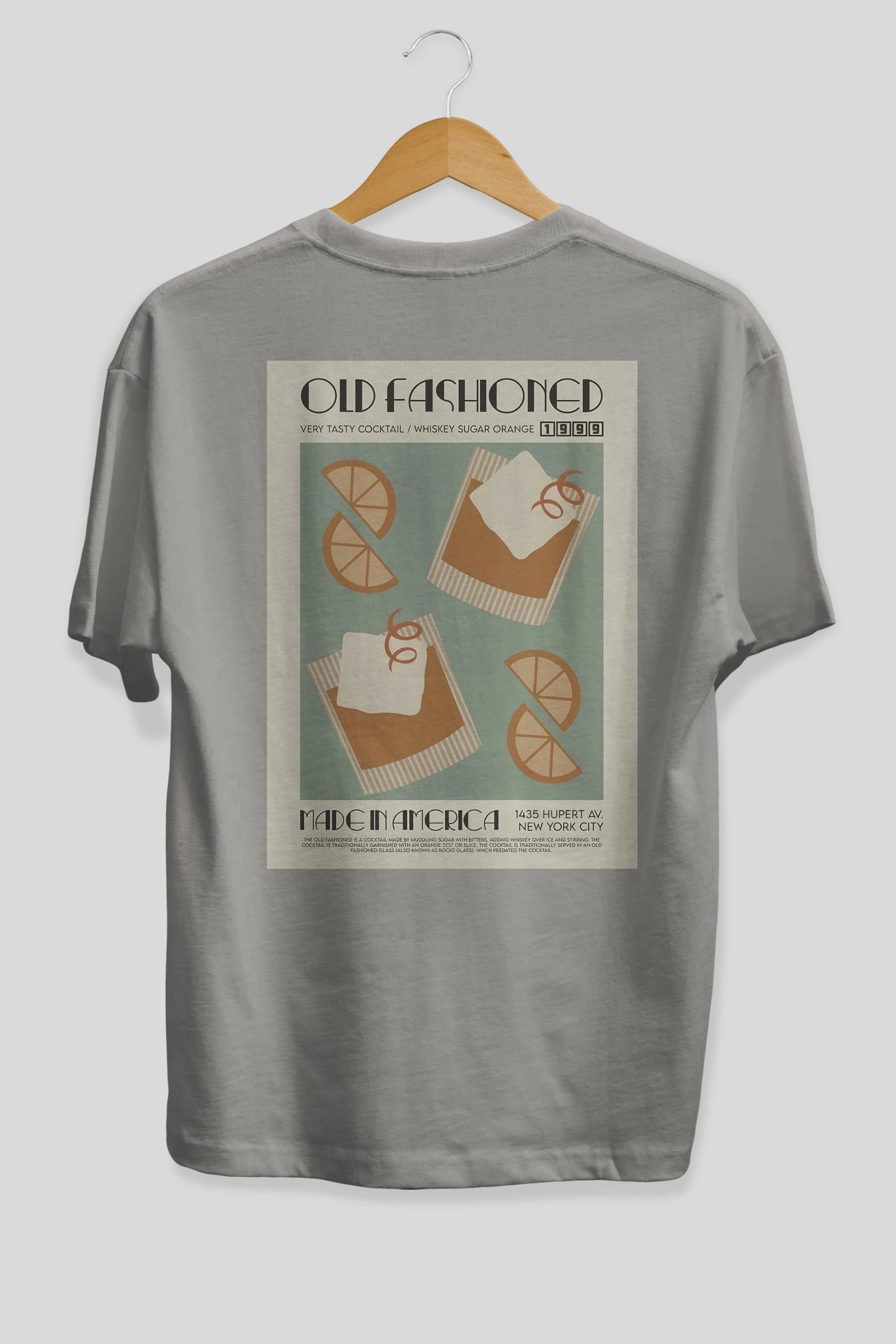 Old Fashioned 2 Arka Baskılı Oversize t-shirt Erkek Kadın Unisex %100 Pamuk Bisiklet Yaka tişort