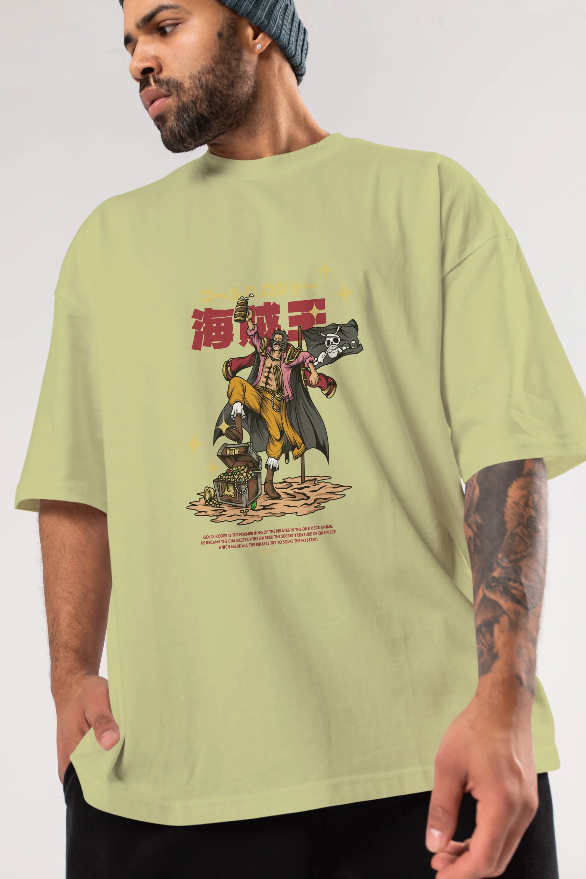 Roger Anime Ön Baskılı Oversize t-shirt %100 pamuk Erkek Kadın Unisex