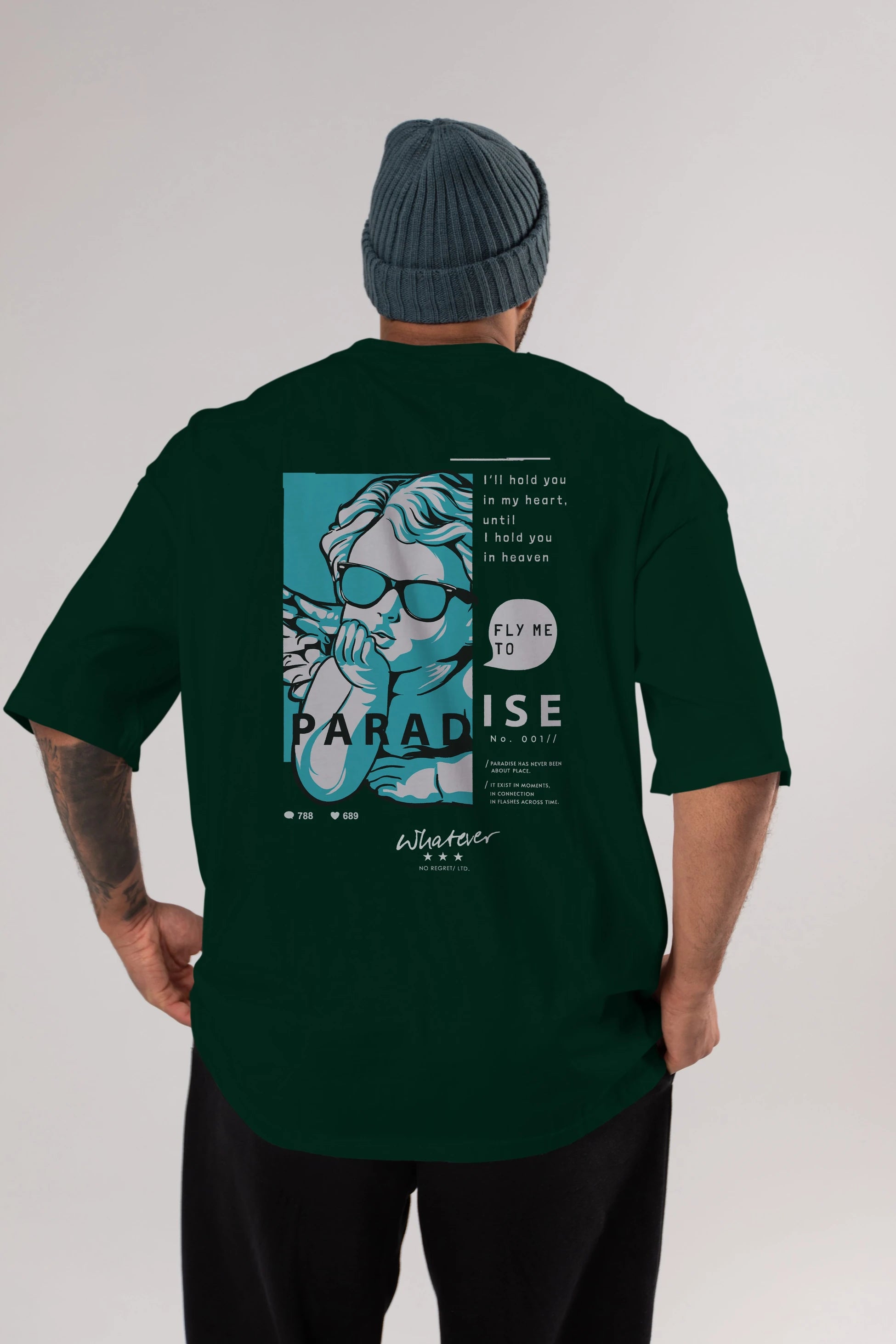 Paradise Fly to Me Arka Baskılı Oversize t-shirt Erkek Kadın Unisex