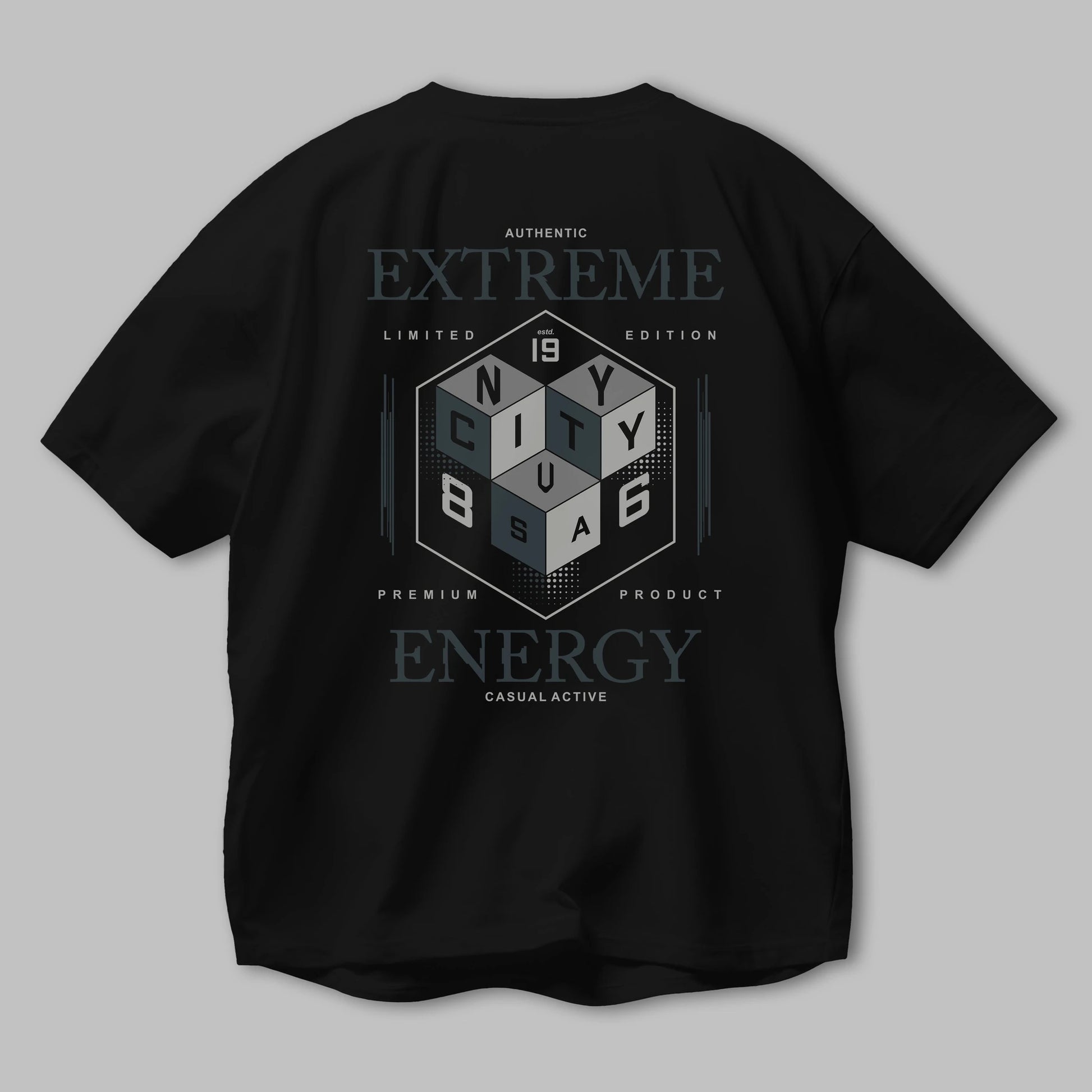 Extreme Energy Arka Baskılı Oversize t-shirt Erkek Kadın Unisex