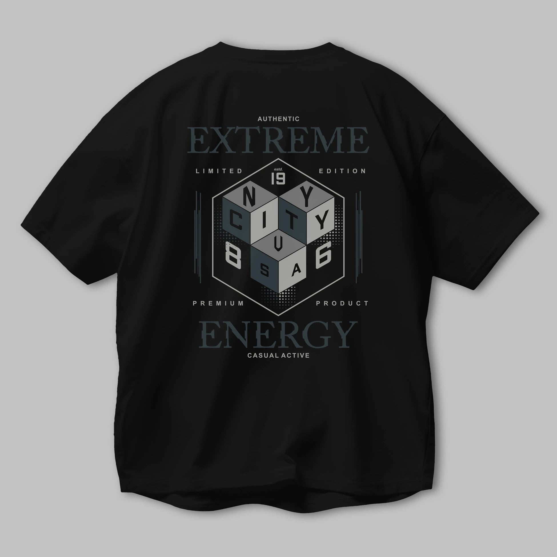 Extreme Energy Arka Baskılı Oversize t-shirt Erkek Kadın Unisex