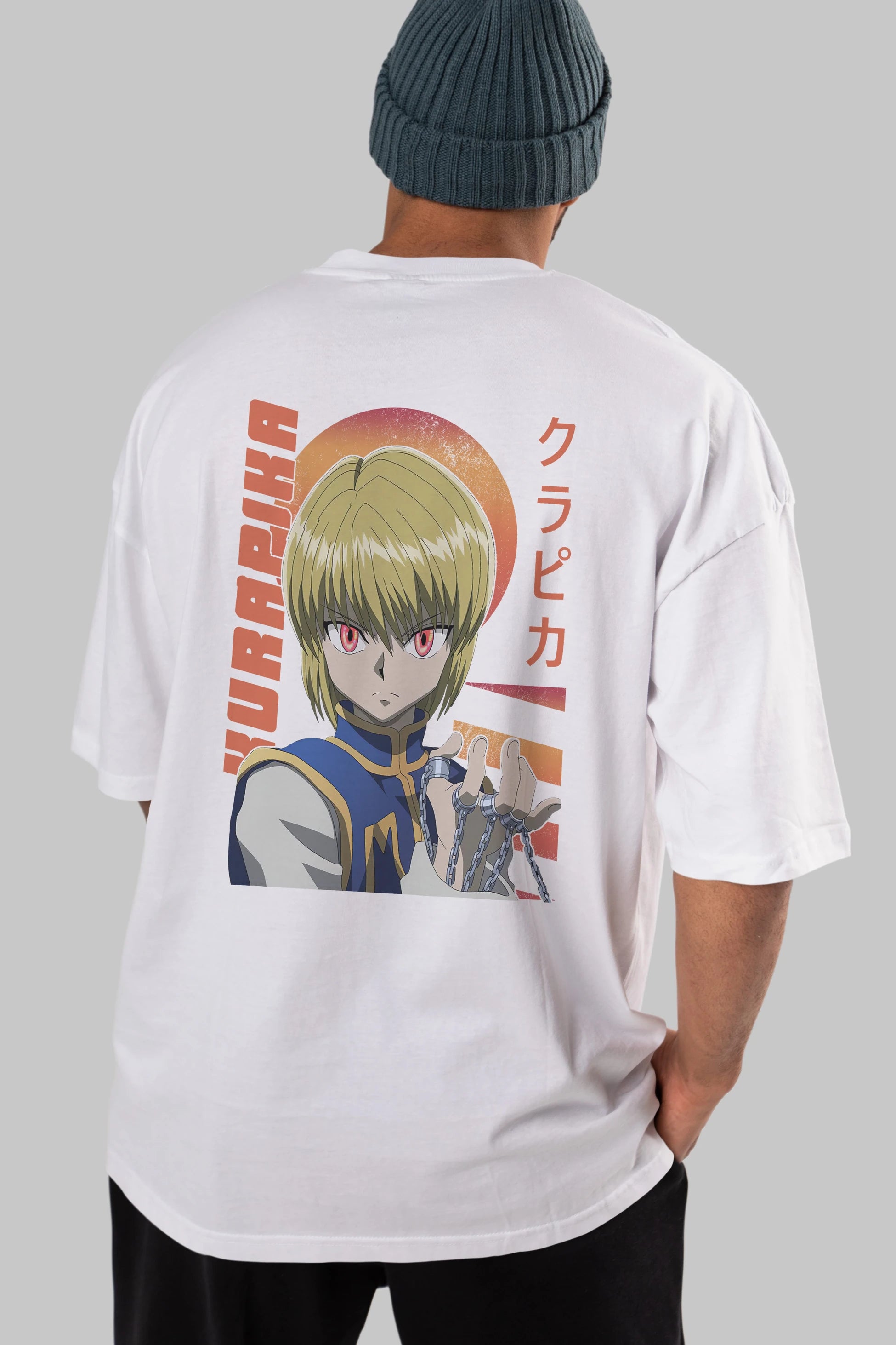 Kurapika 5 (2) Anime Arka Baskılı Oversize t-shirt Erkek Kadın Unisex