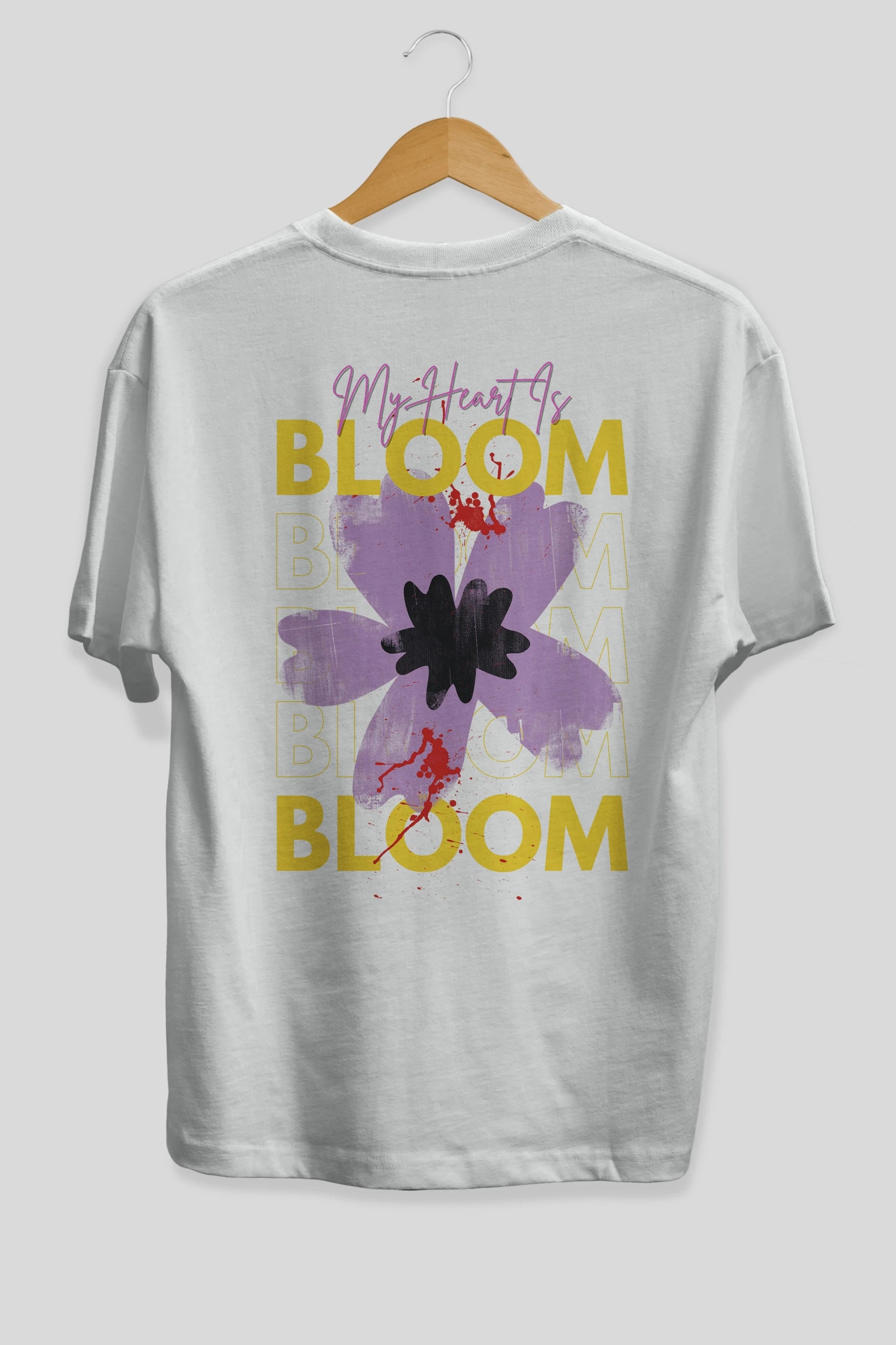 Bloom Yazılı Arka Baskılı Oversize t-shirt Erkek Kadın Unisex