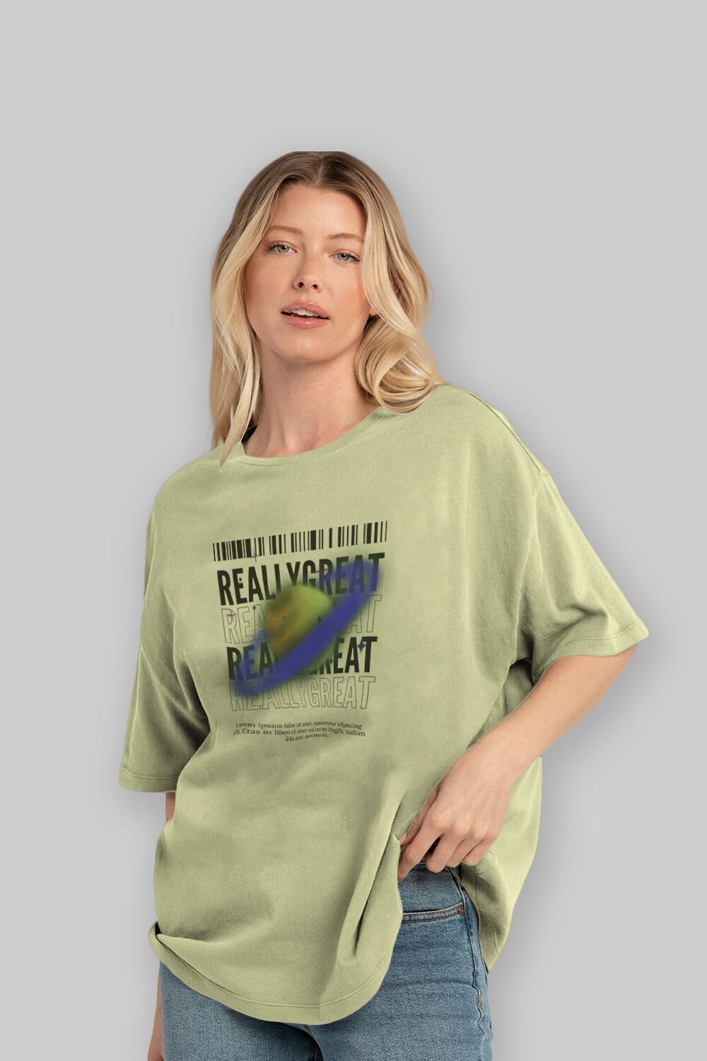 Really Great 2 Yazılı Ön Baskılı Oversize t-shirt Erkek Kadın Unisex