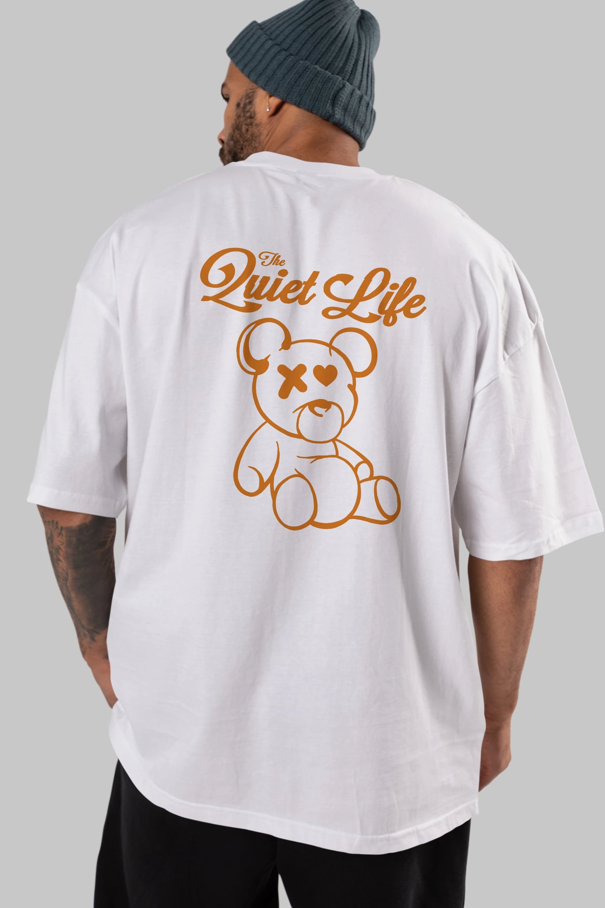 The Life Bear Arka Baskılı Oversize t-shirt Erkek Kadın Unisex