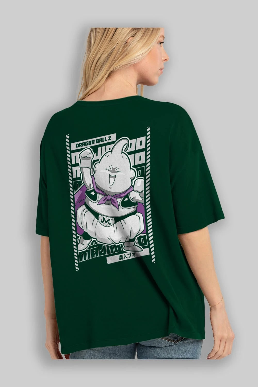 MAJIN BOO2 Anime Arka Baskılı Oversize t-shirt Erkek Kadın Unisex