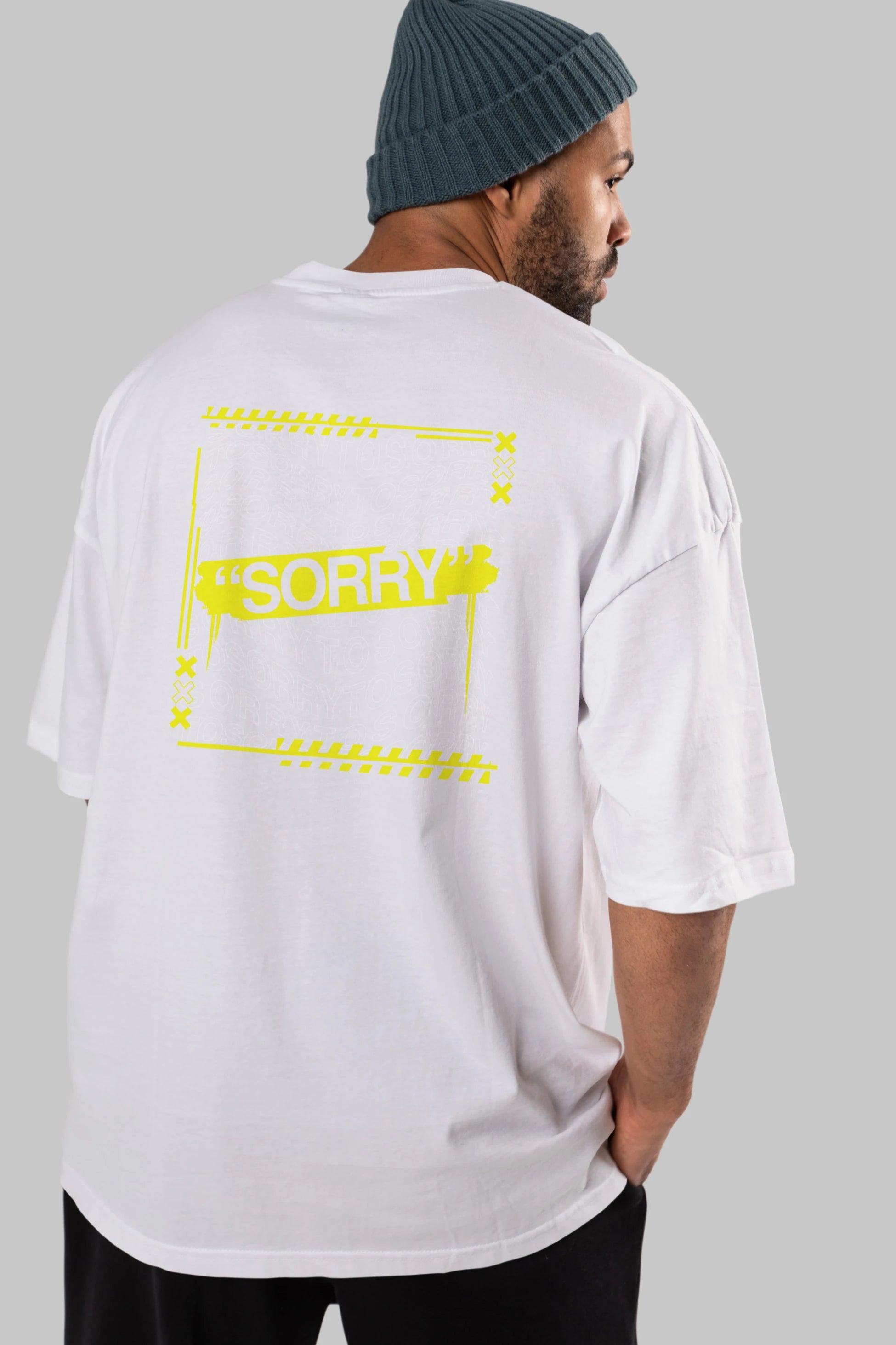 Sorry to Sorry Arka Baskılı Oversize t-shirt Erkek Kadın Unisex