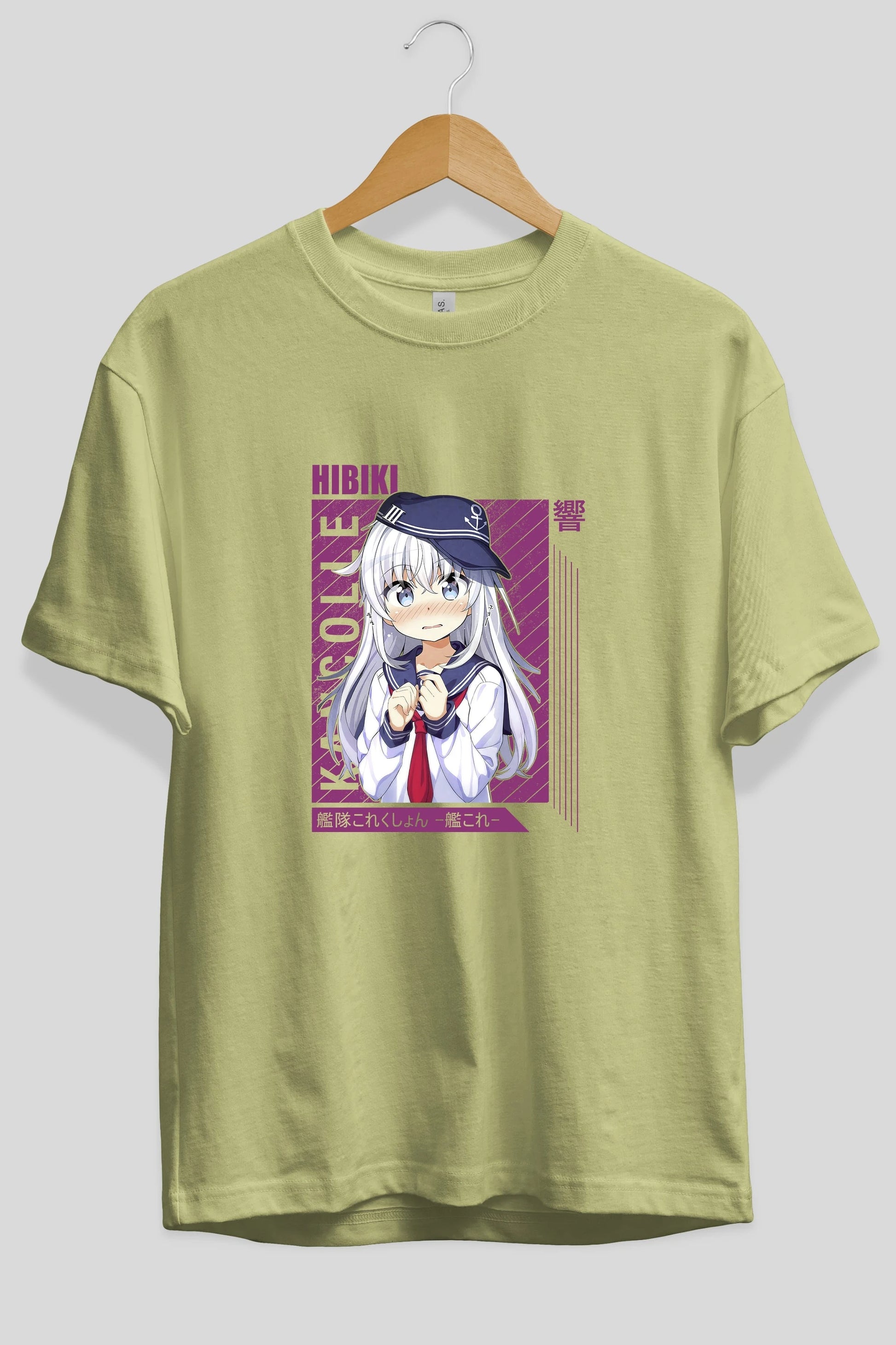 Hibiki 4 Anime Ön Baskılı Oversize t-shirt %100 pamuk Erkek Kadın Unisex