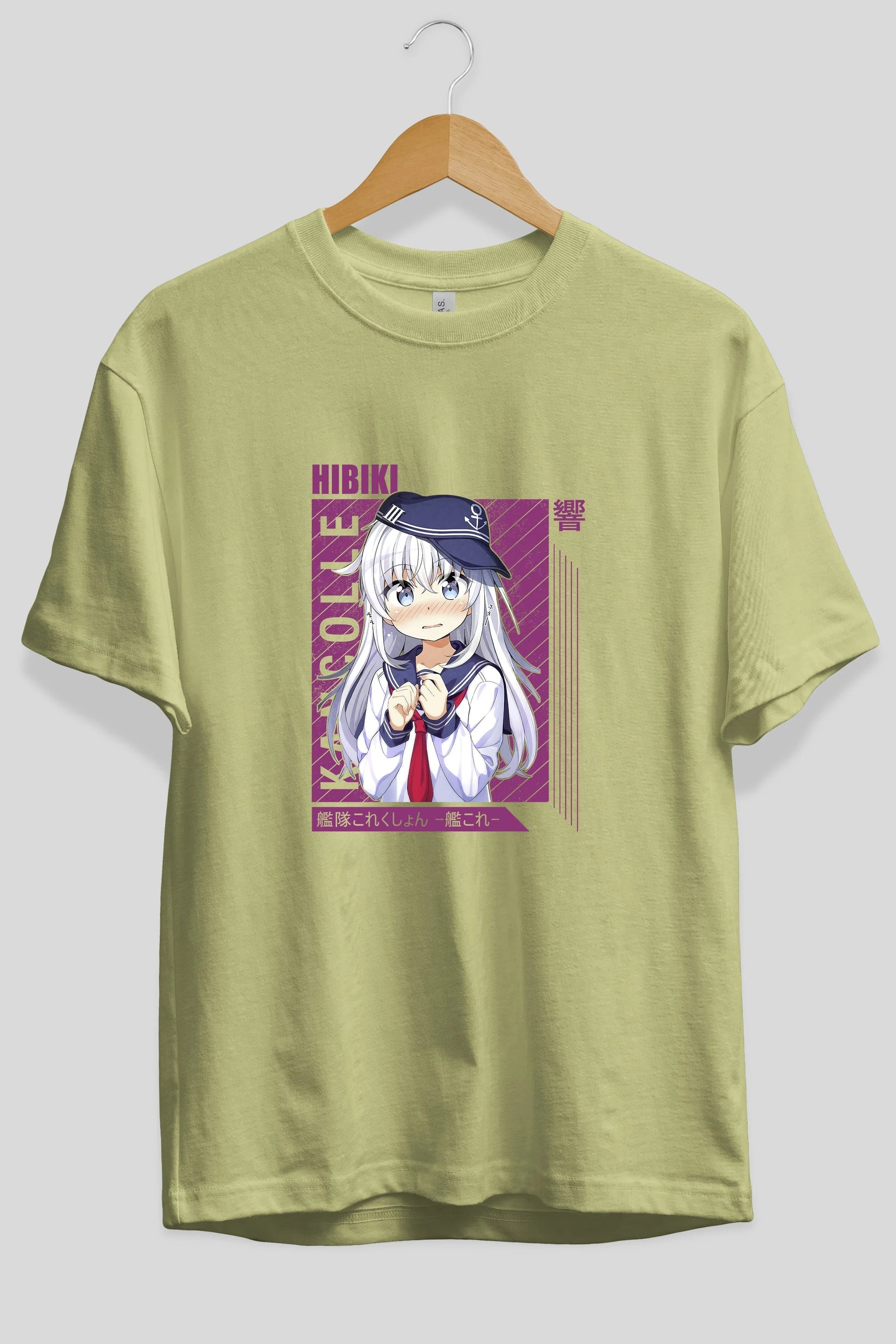 Hibiki 4 Anime Ön Baskılı Oversize t-shirt %100 pamuk Erkek Kadın Unisex