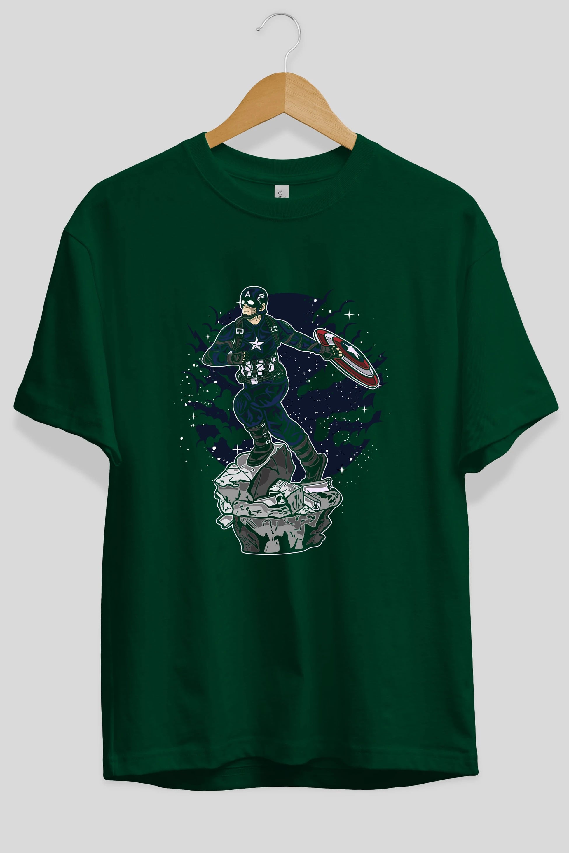 CAPTAIN AMERICA Ön Baskılı Oversize t-shirt Erkek Kadın Unisex %100 Pamuk tişort