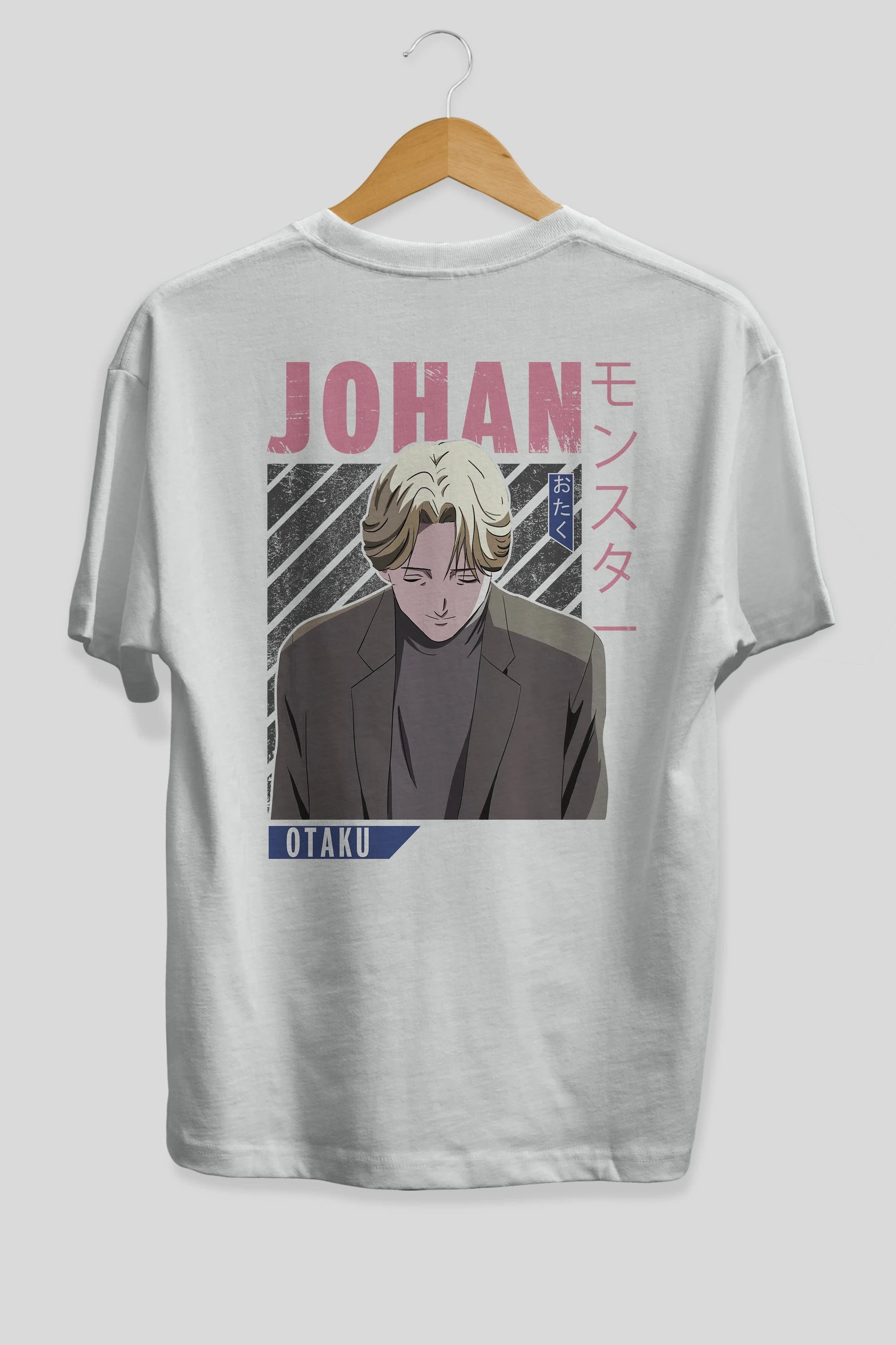 Johan Liebert MONSTER Anime Arka Baskılı Oversize t-shirt Erkek Kadın Unisex