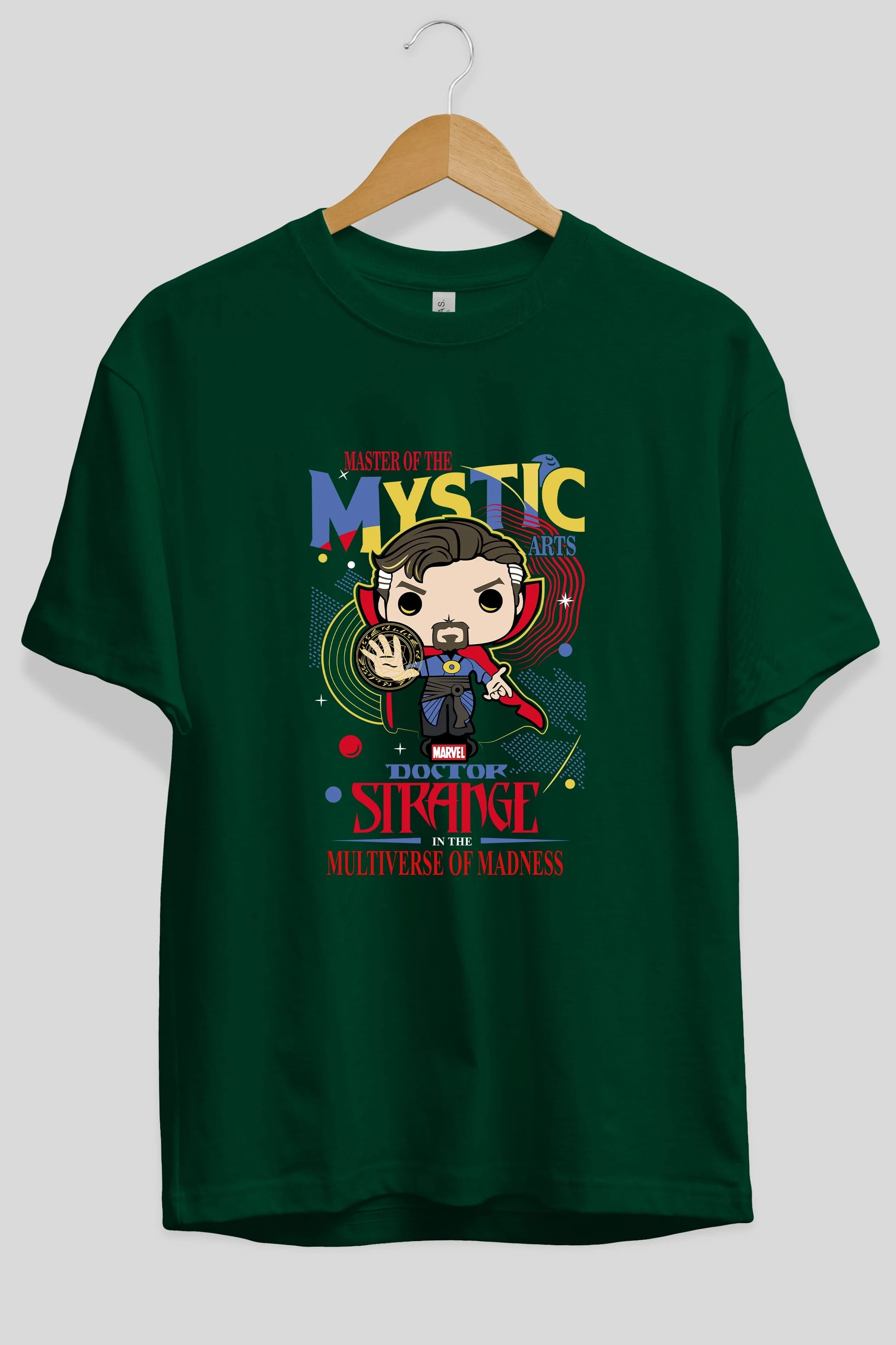 Doctor Strange Ön Baskılı Oversize t-shirt Erkek Kadın Unisex %100 Pamuk Bisiklet Yaka tişort