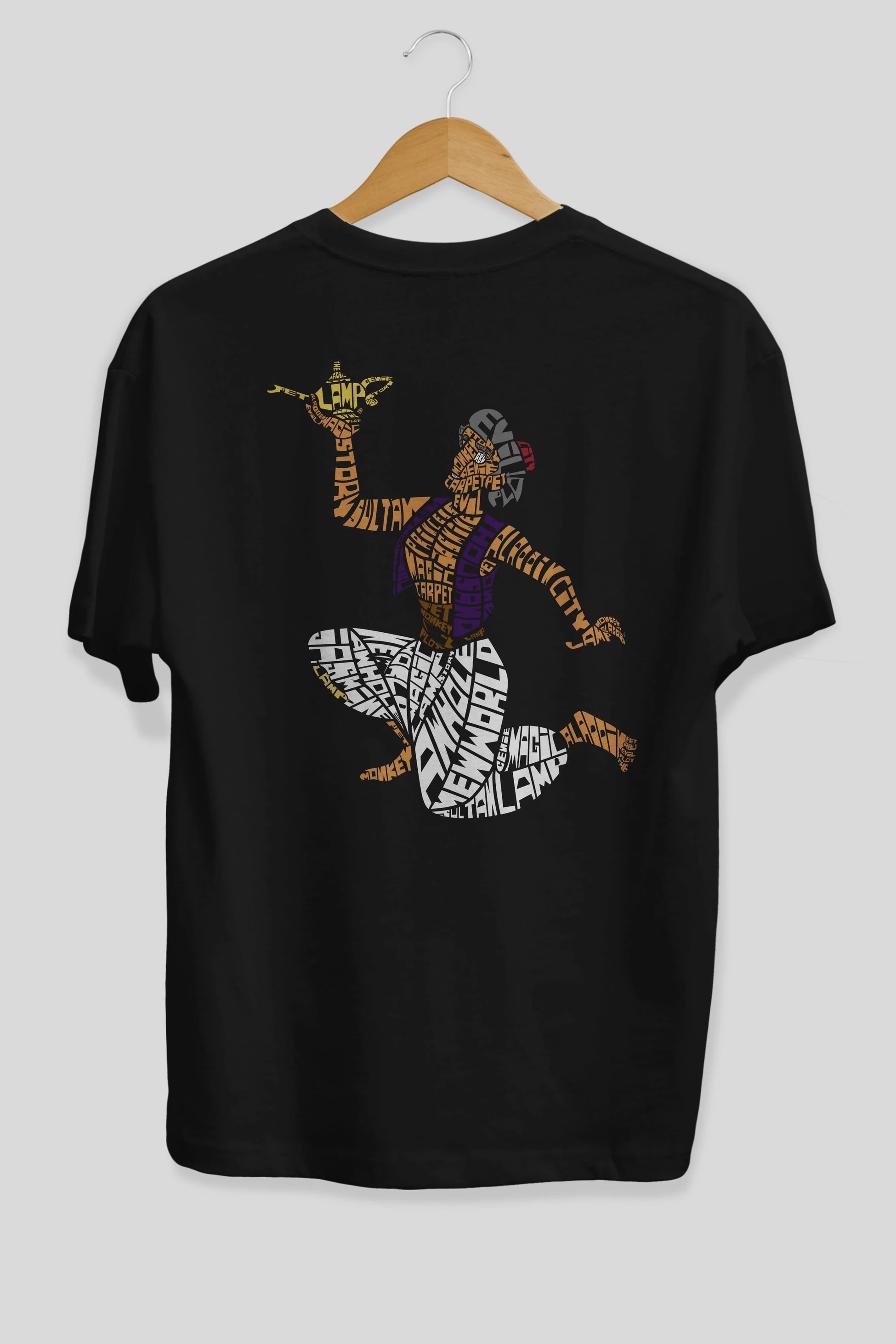 Aladdin Arka Baskılı Oversize t-shirt %100 pamuk Erkek Kadın Unisex