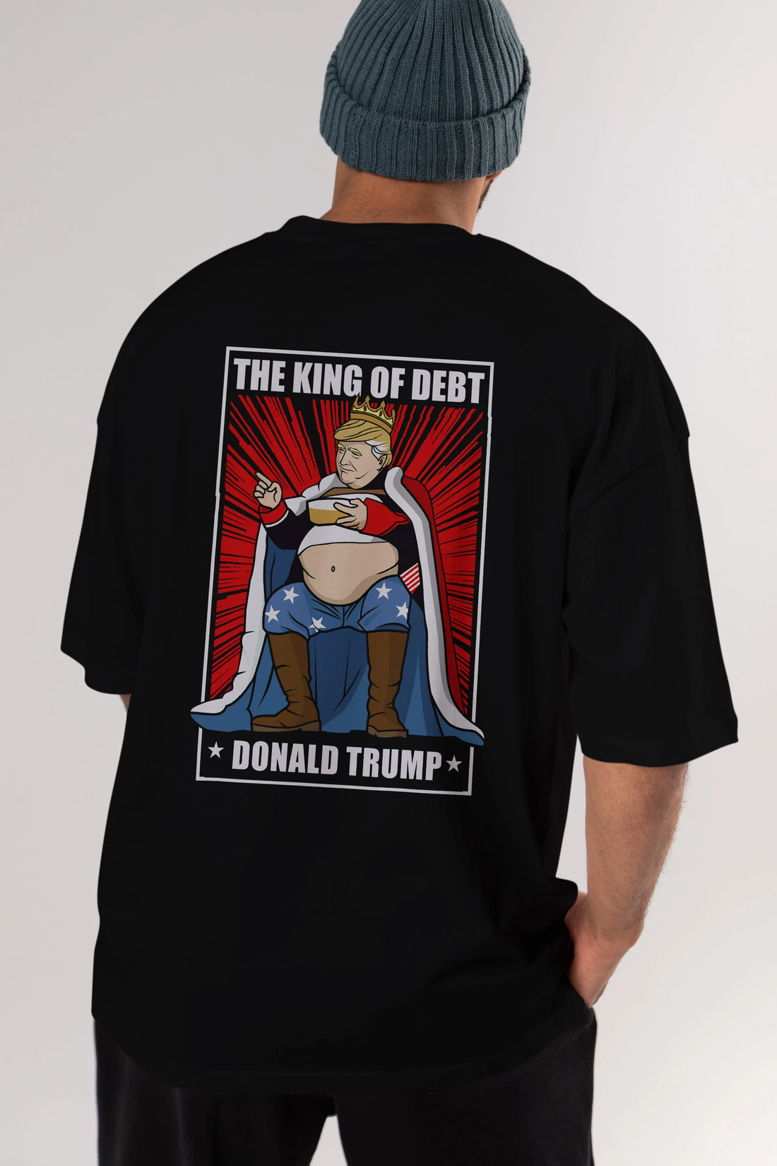 Trump King Arka Baskılı Oversize t-shirt Erkek Kadın Unisex %100 Pamuk tişort