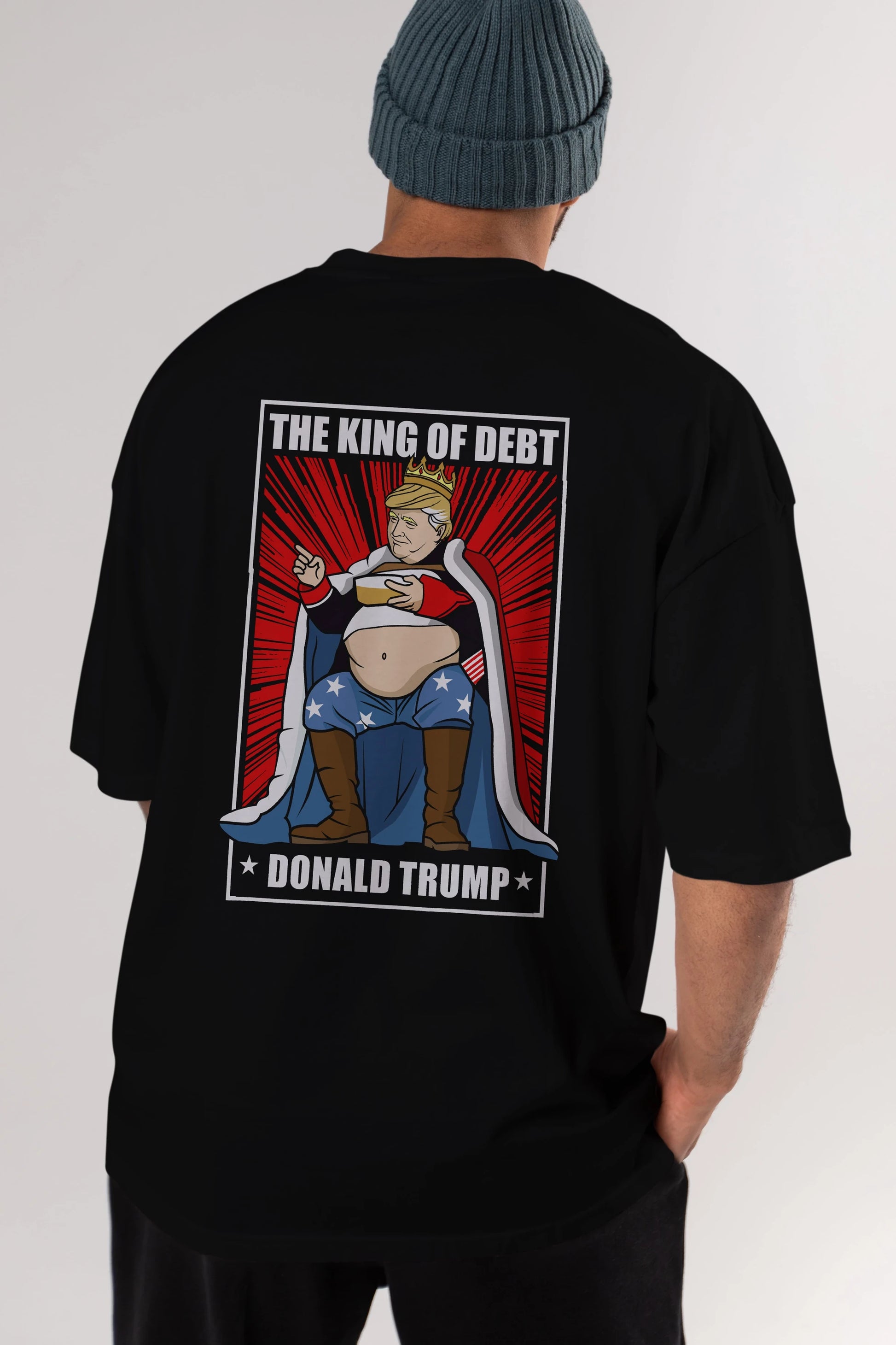 Trump King Arka Baskılı Oversize t-shirt Erkek Kadın Unisex %100 Pamuk tişort