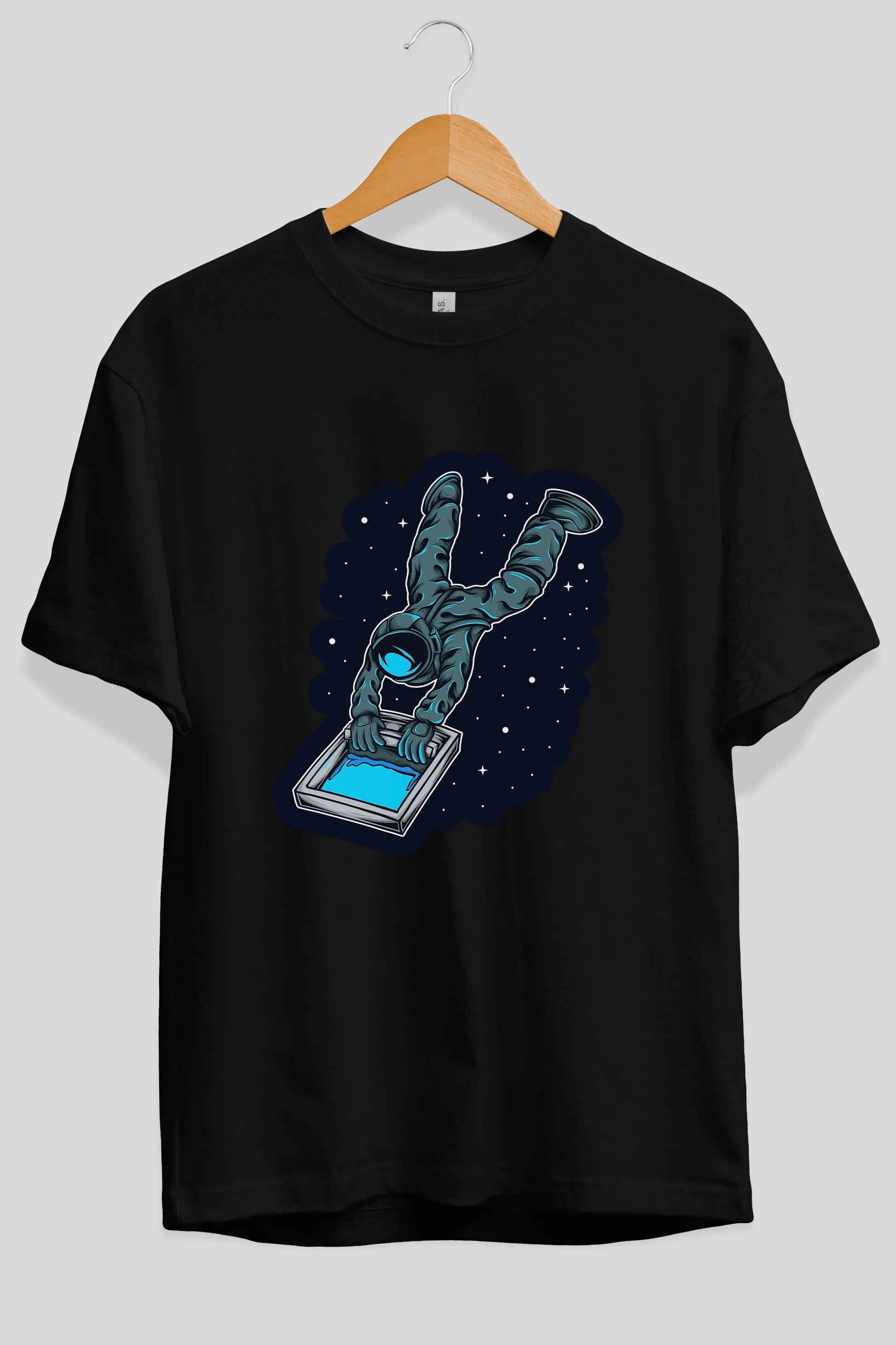 Astroscreen Sticker Ön Baskılı Oversize t-shirt Erkek Kadın Unisex