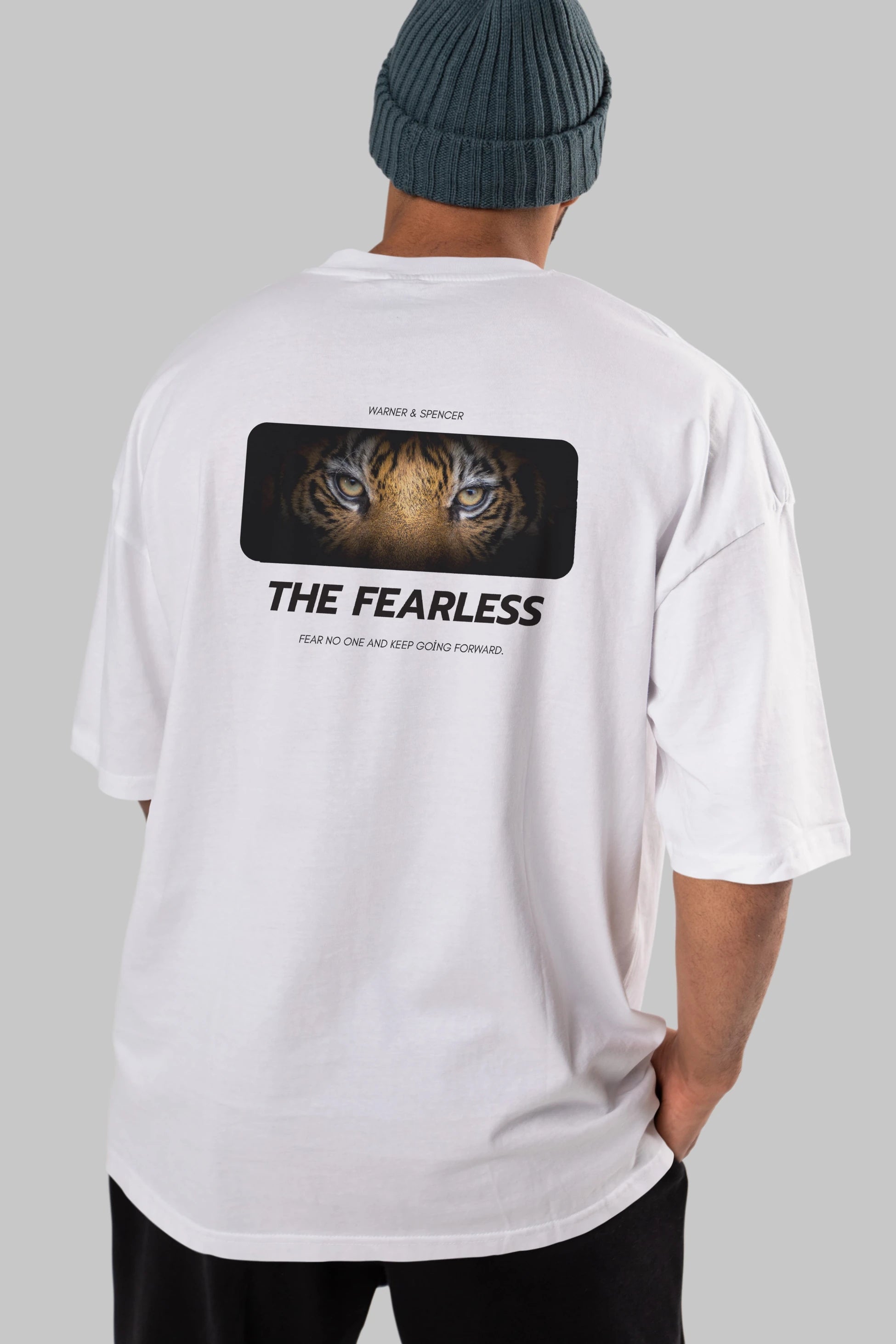 The Fearless Yazılı Arka Baskılı Oversize t-shirt Erkek Kadın Unisex