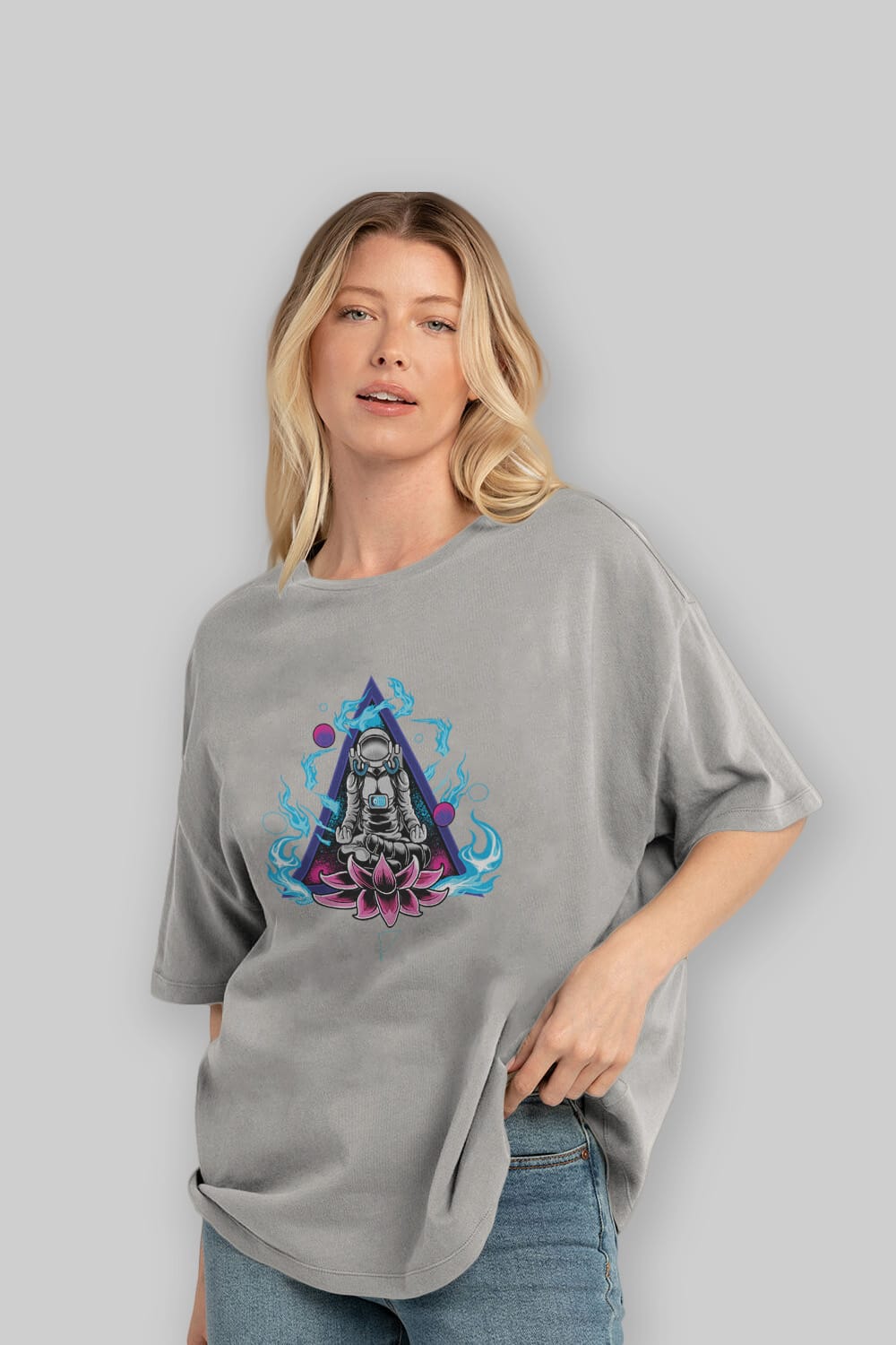 Astronaut Meditation (2) Ön Baskılı Oversize t-shirt Erkek Kadın Unisex