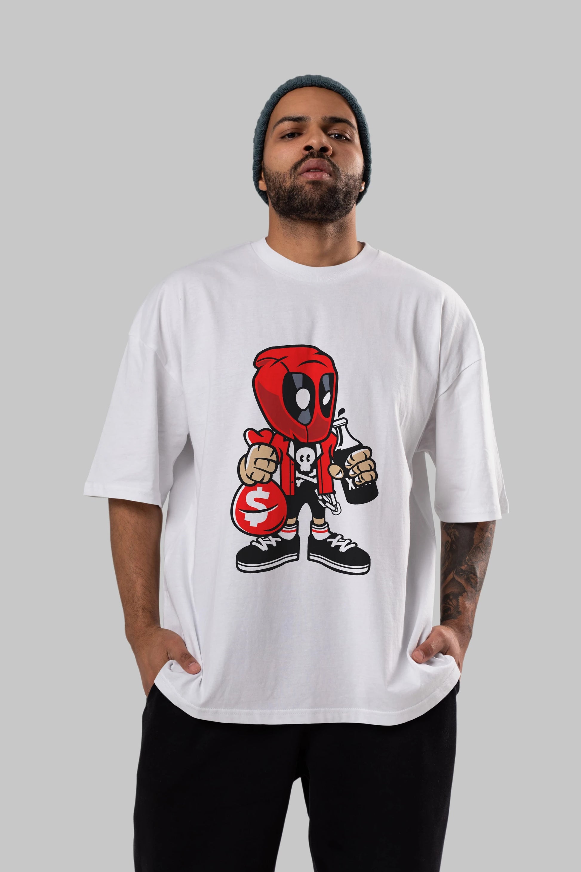 Deadpool (20) Ön Baskılı Oversize t-shirt Erkek Kadın Unisex %100 Pamuk Bisiklet Yaka tişort