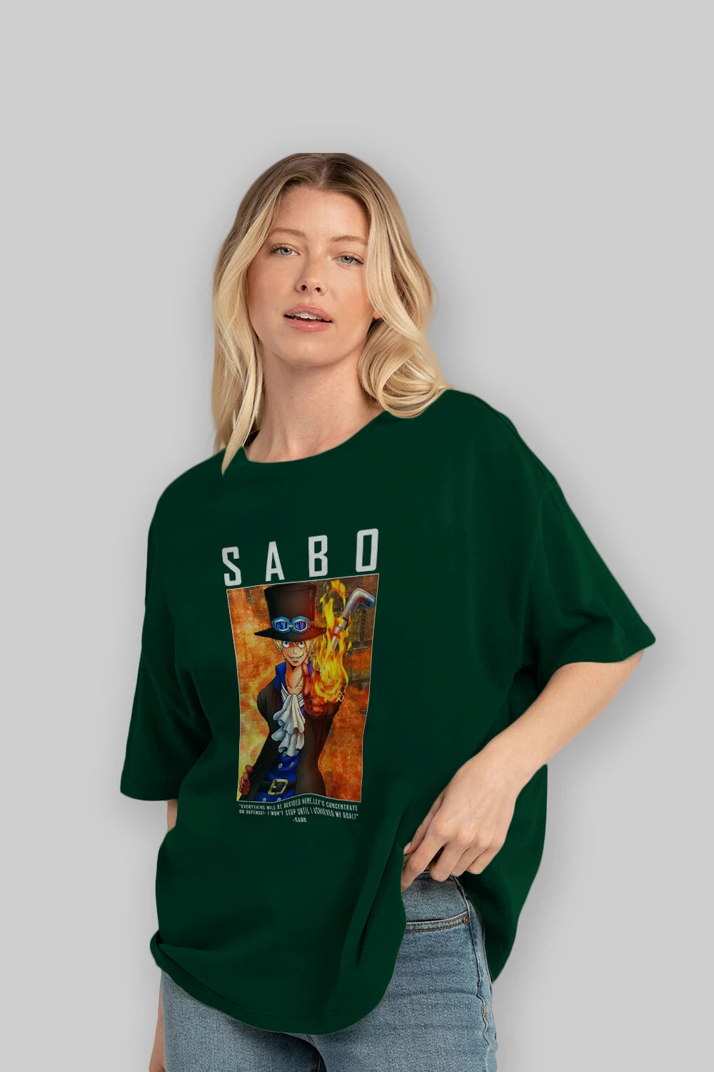 Sabo Anime Ön Baskılı Oversize t-shirt Erkek Kadın Unisex