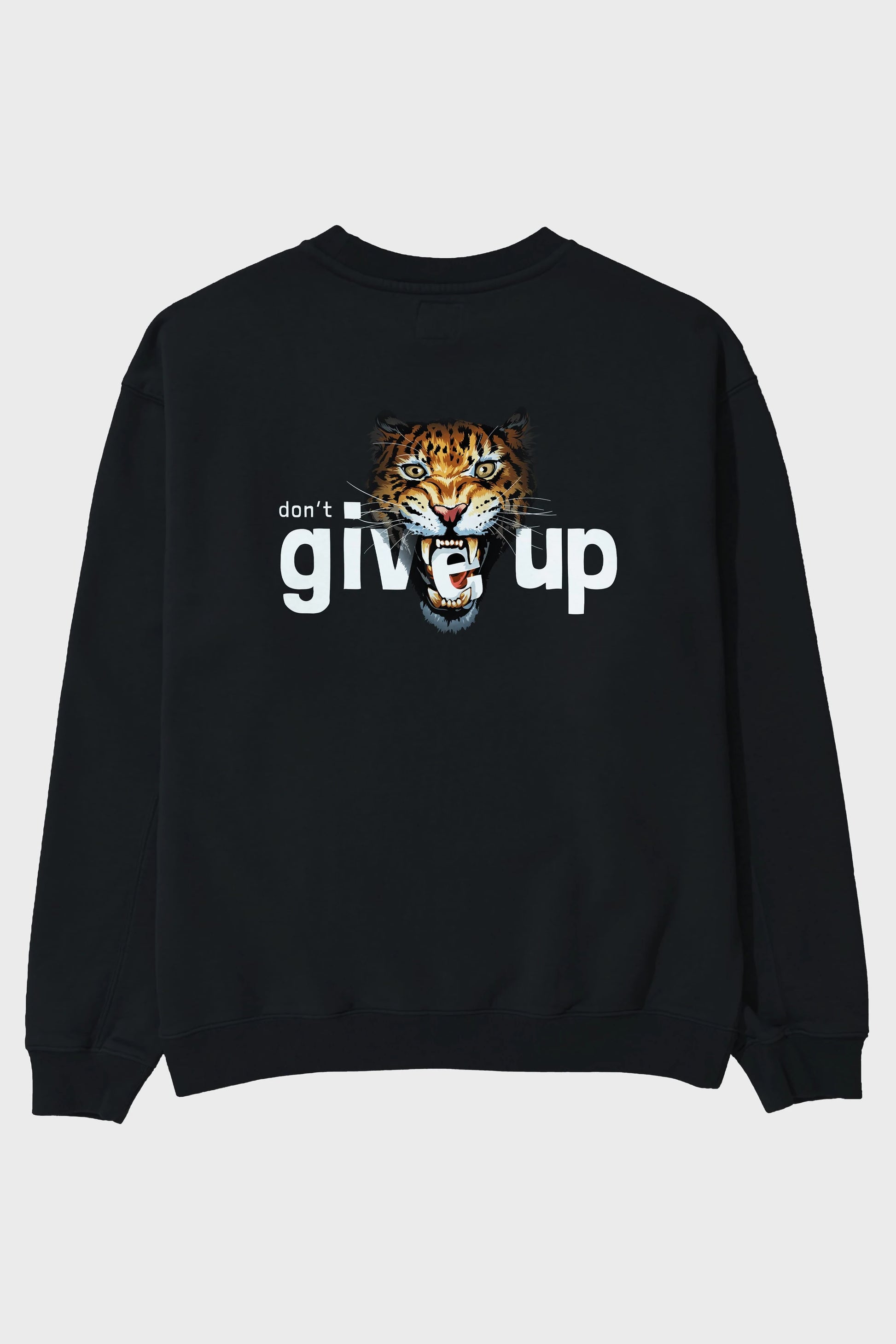 Teddy Bear Dont Give Up Arka Baskılı Oversize Sweatshirt Erkek Kadın Unisex