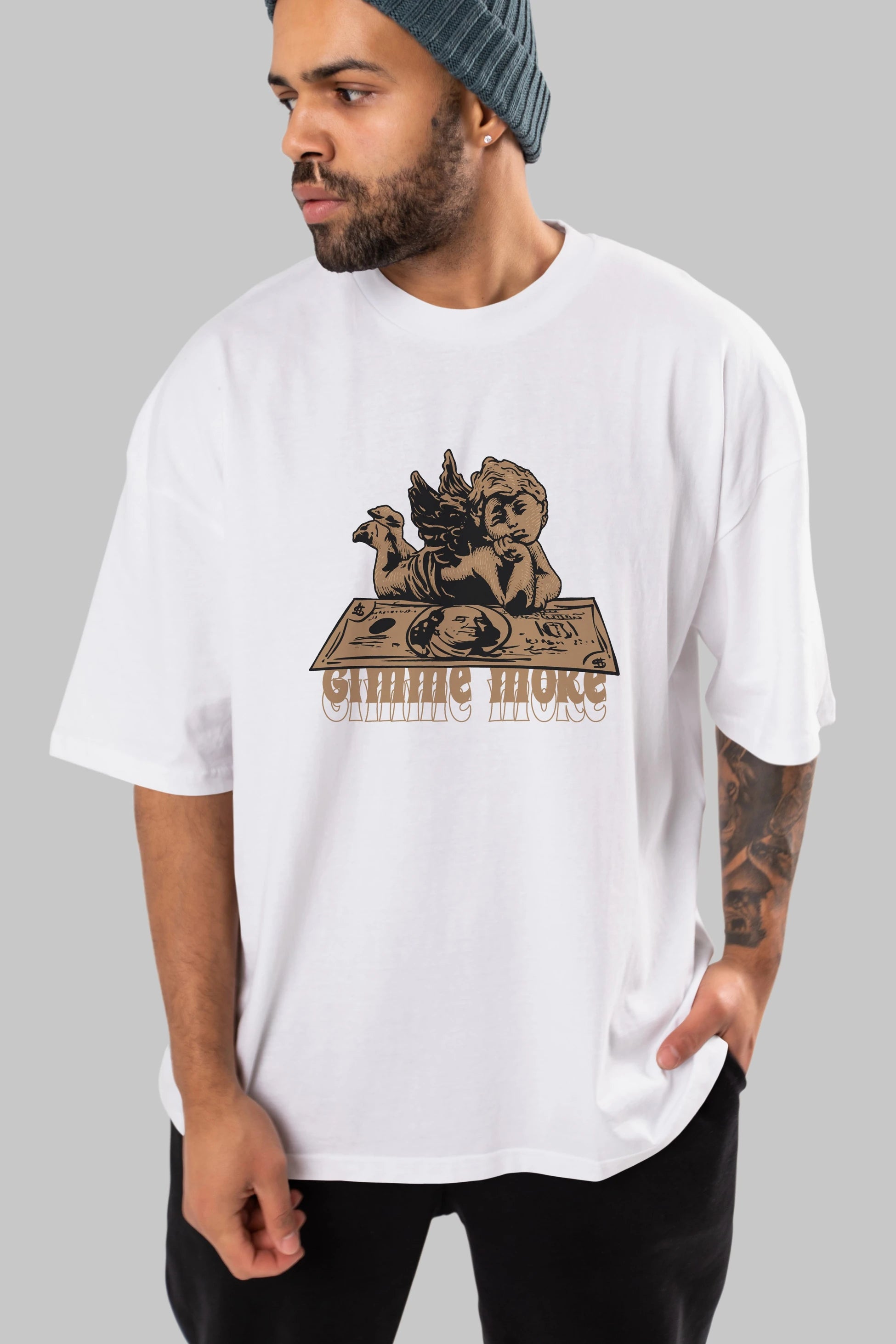 Gimme More Ön Baskılı Oversize t-shirt Erkek Kadın Unisex