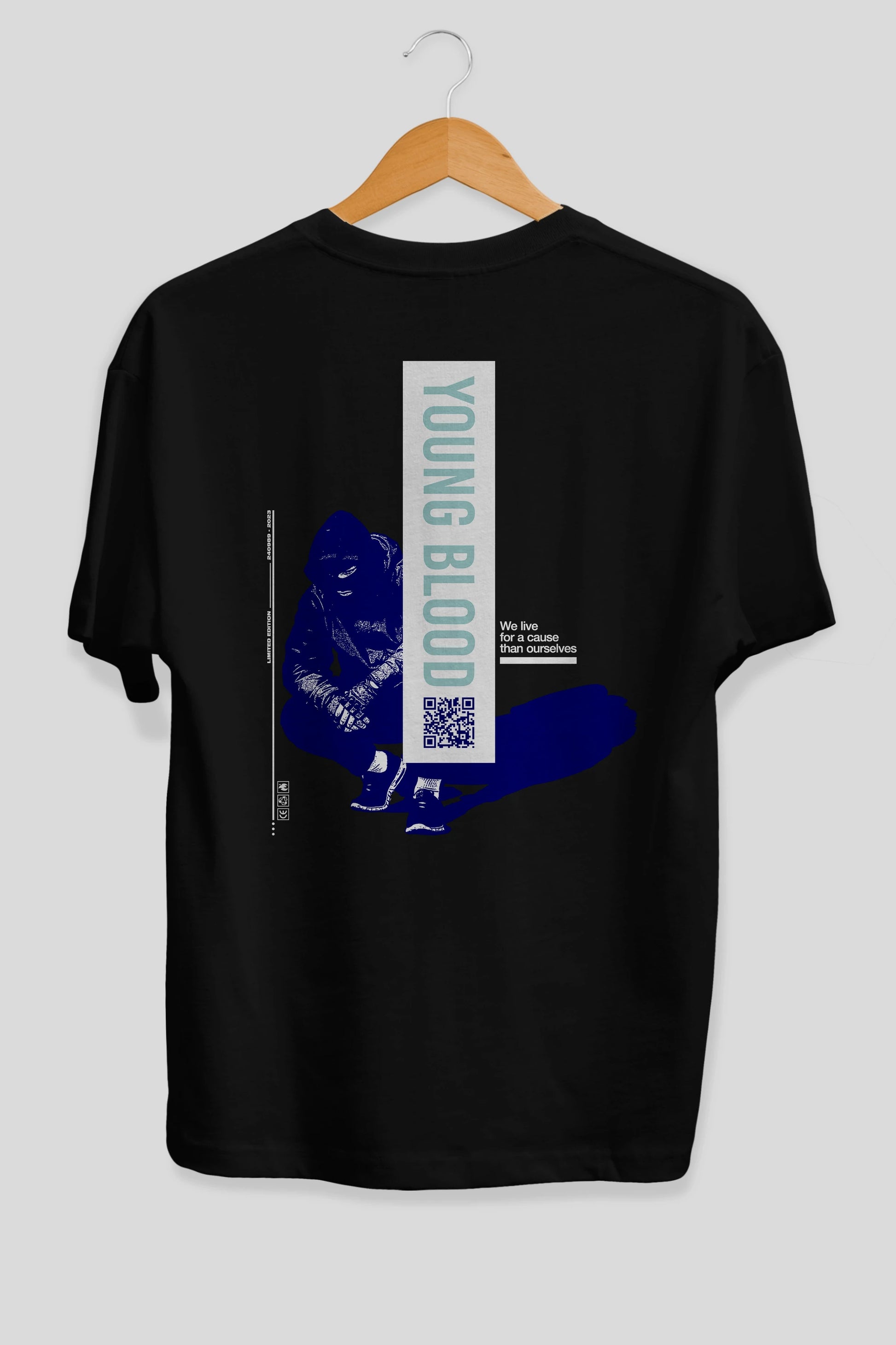 Young Blood Arka Baskılı Oversize t-shirt Erkek Kadın Unisex
