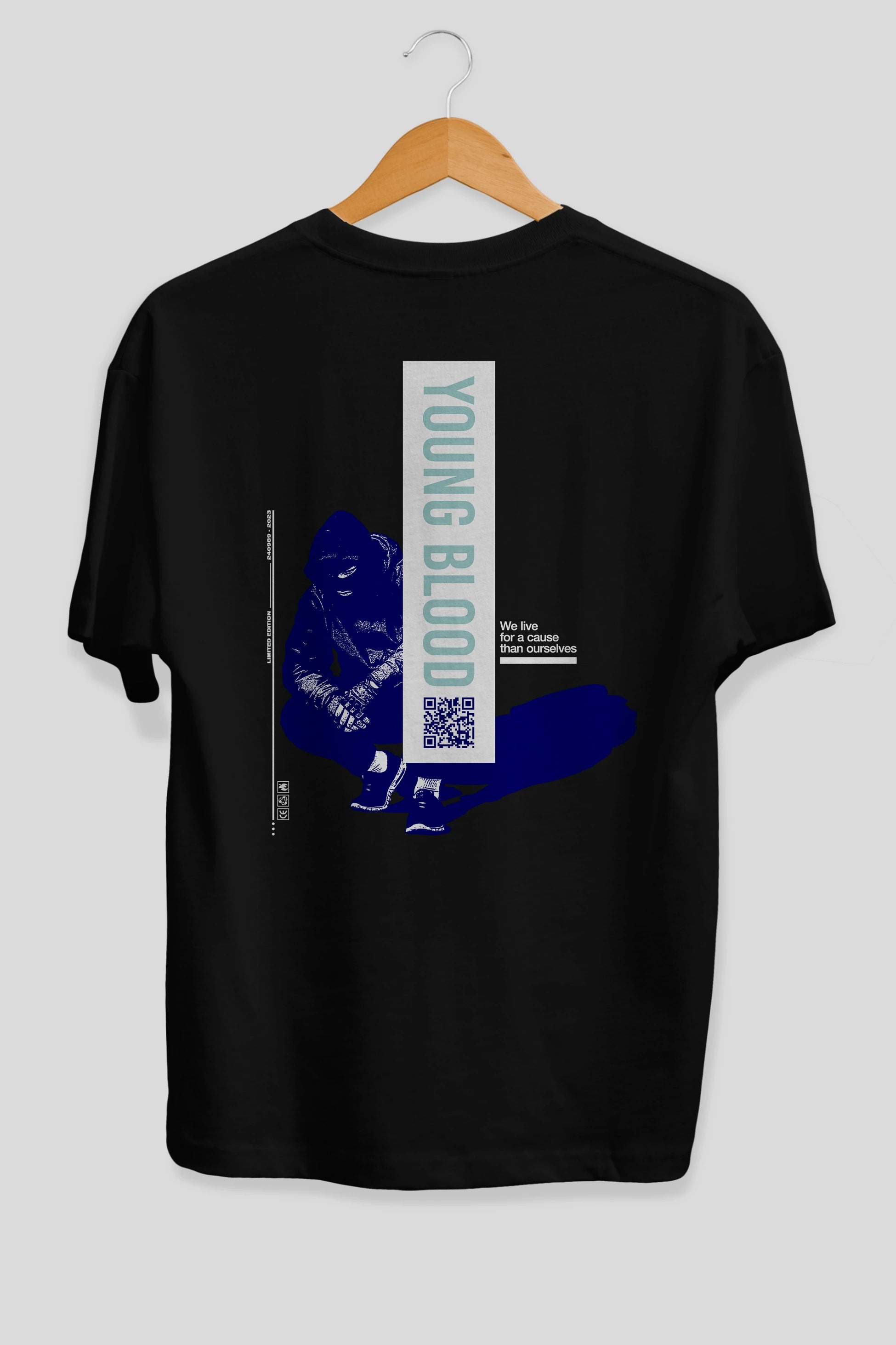 Young Blood Arka Baskılı Oversize t-shirt Erkek Kadın Unisex