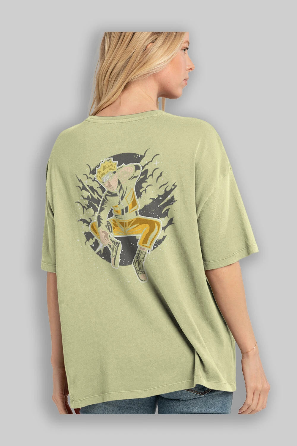 NARUTO Arka Baskılı Oversize t-shirt Erkek Kadın Unisex %100 Pamuk