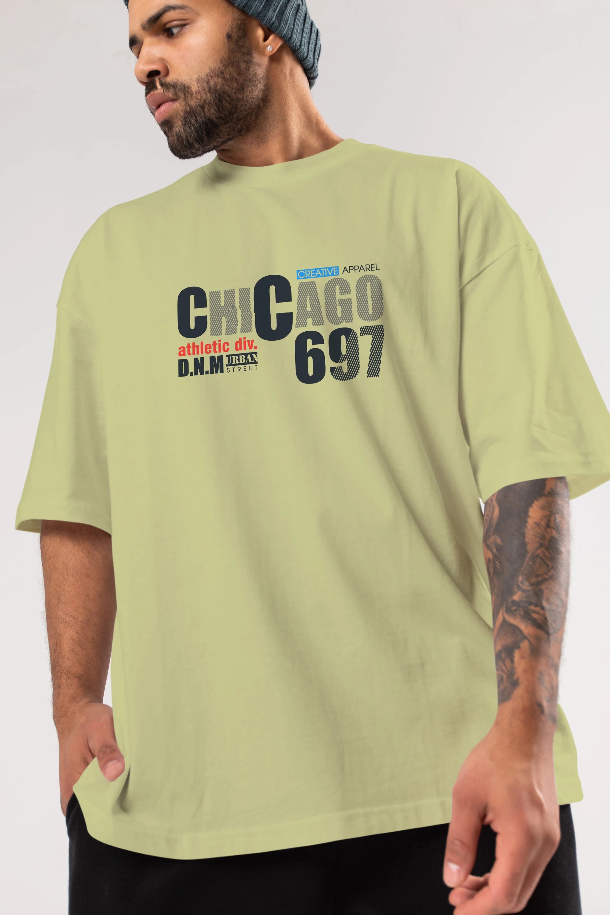 Chicago 697 Ön Baskılı Oversize t-shirt Erkek Kadın Unisex