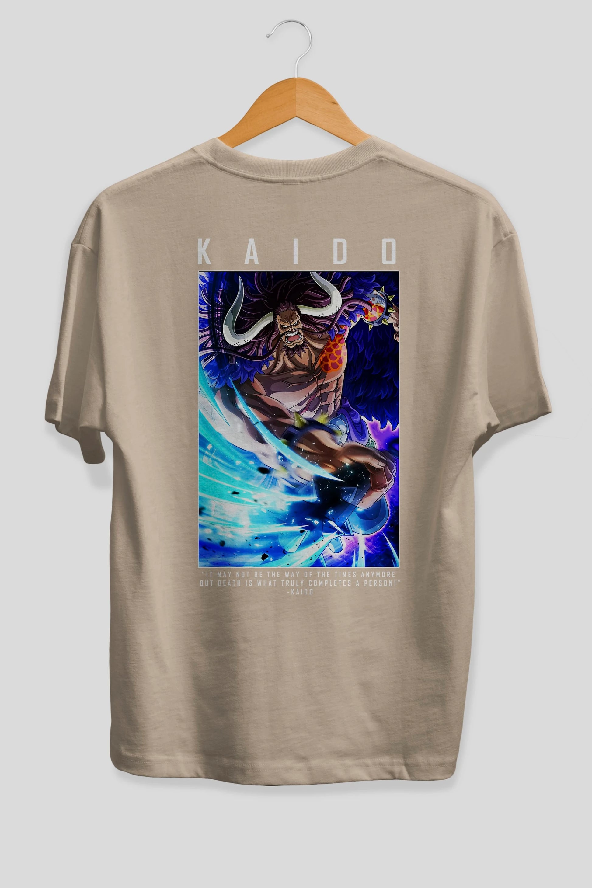 Kaido 2 Anime Arka Baskılı Oversize t-shirt Erkek Kadın Unisex %100 pamuk tişort