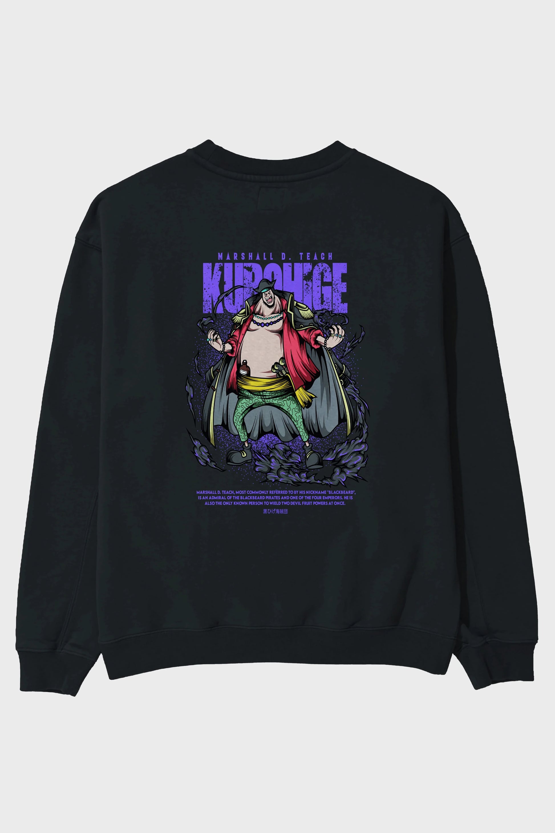 Marshall D. Teach Anime Arka Baskılı Oversize Sweatshirt Erkek Kadın Unisex