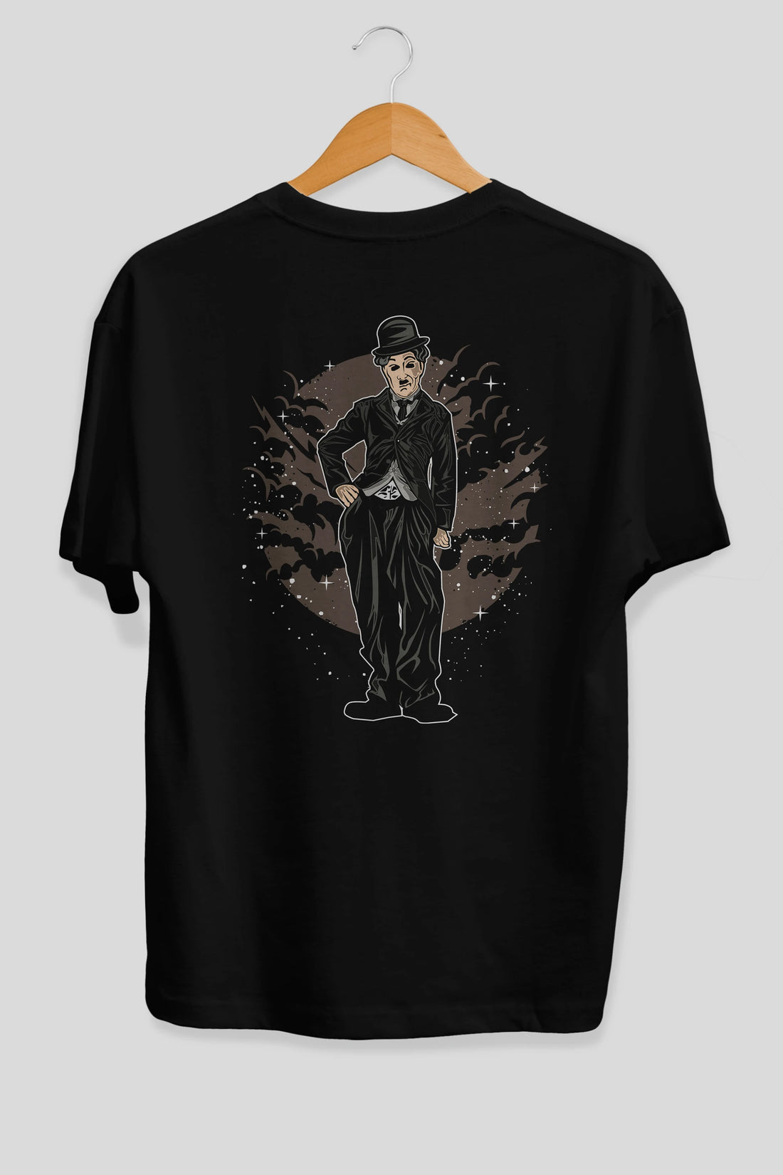CHAPLIN Arka Baskılı Oversize t-shirt Erkek Kadın Unisex %100 Pamuk