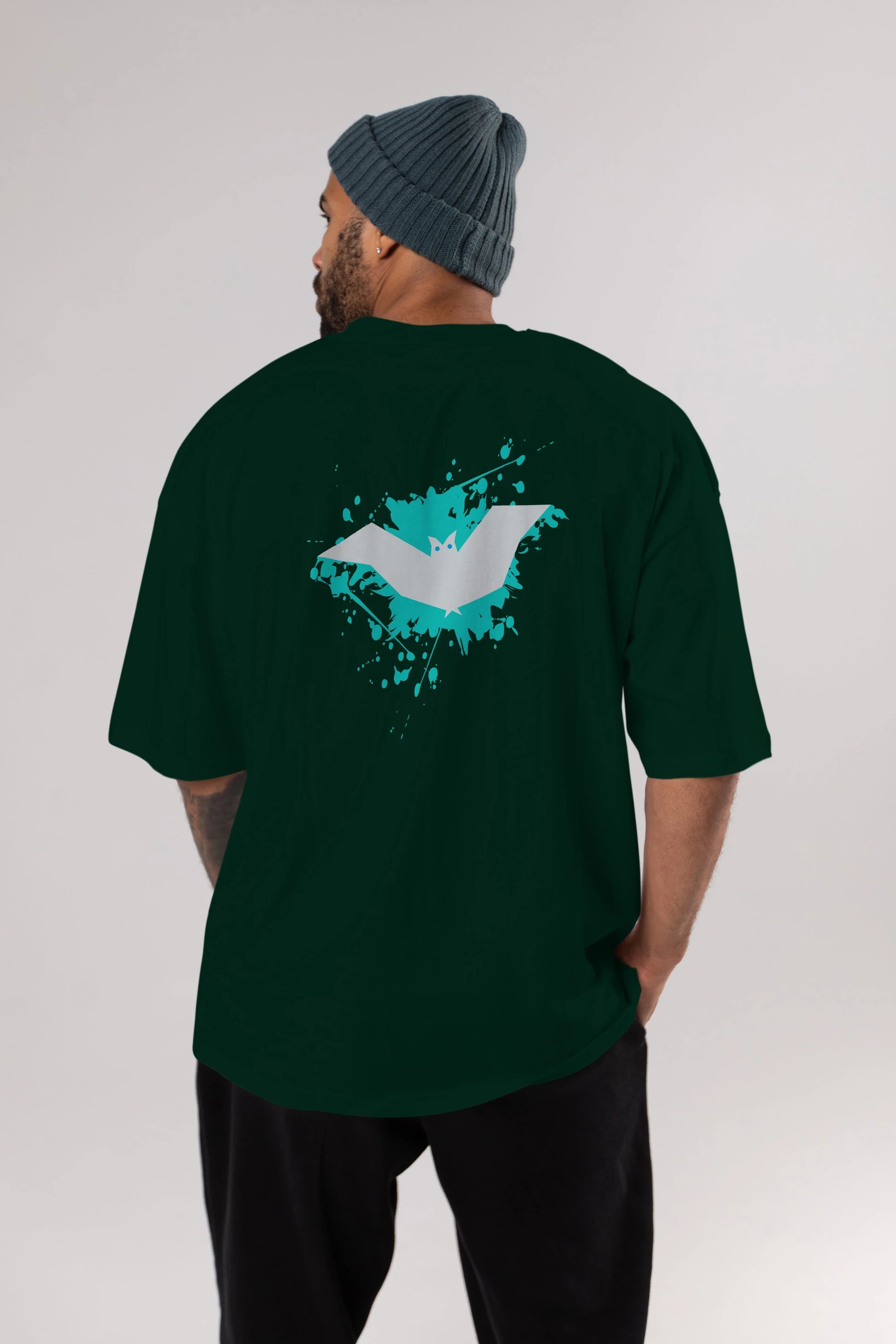 Halloween Arka Baskılı Oversize t-shirt Erkek Kadın Unisex