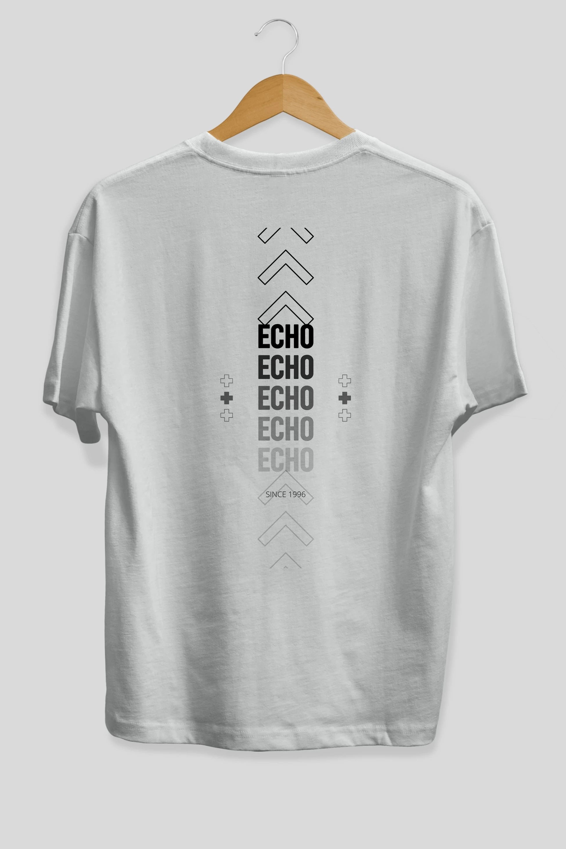 Echo Yazılı Arka Baskılı Oversize t-shirt Erkek Kadın Unisex