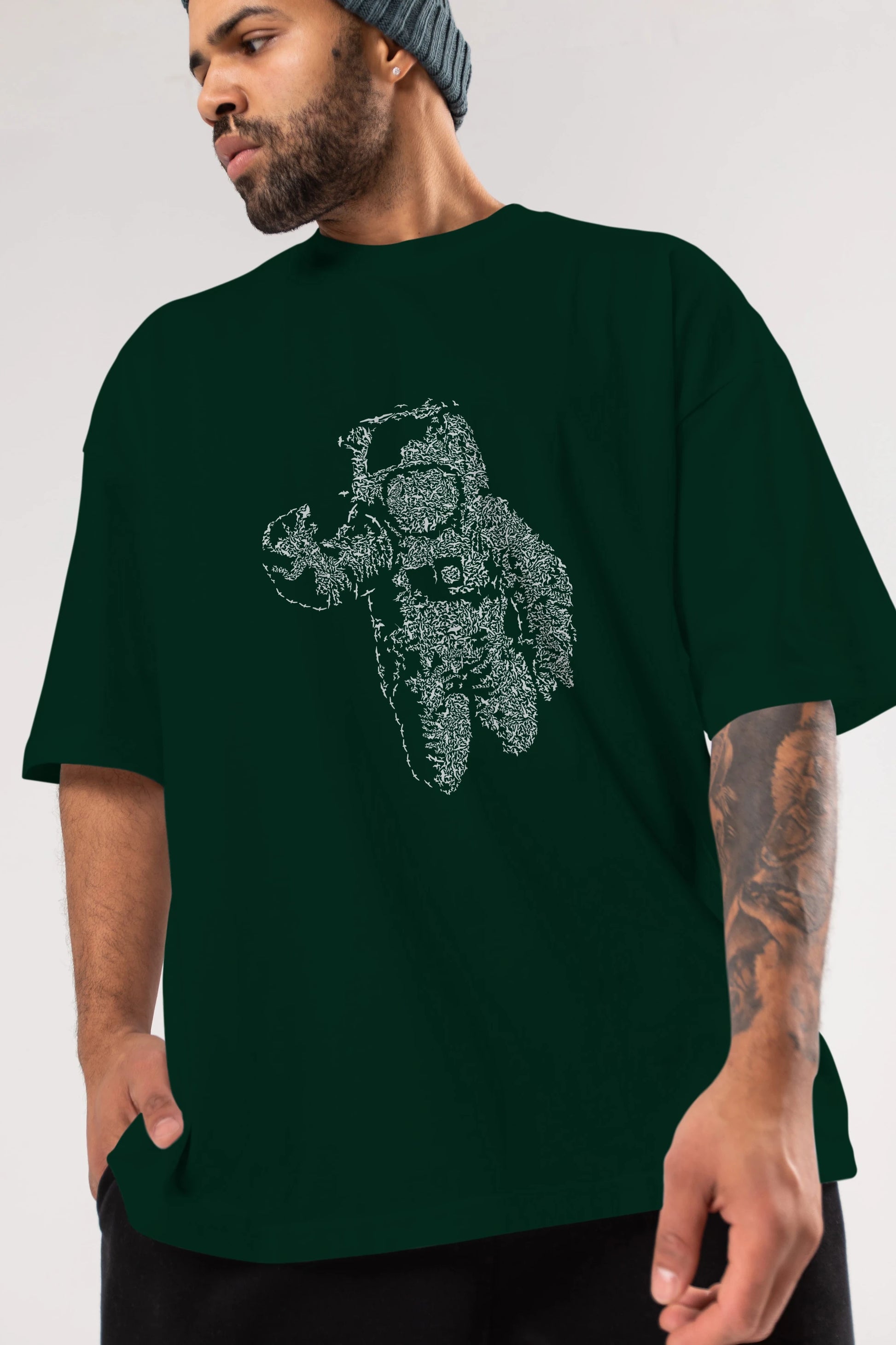 Flying Astronaut Ön Baskılı Oversize t-shirt %100 pamuk Erkek Kadın Unisex
