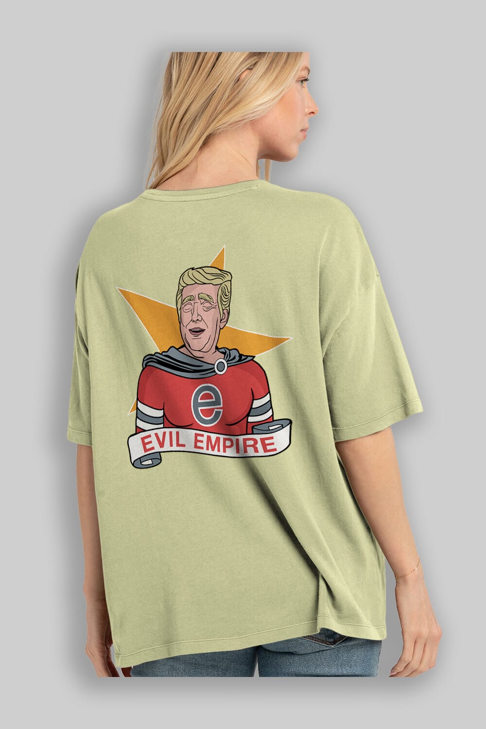 Evil Empire Trump Arka Baskılı Oversize t-shirt Erkek Kadın Unisex %100 Pamuk tişort