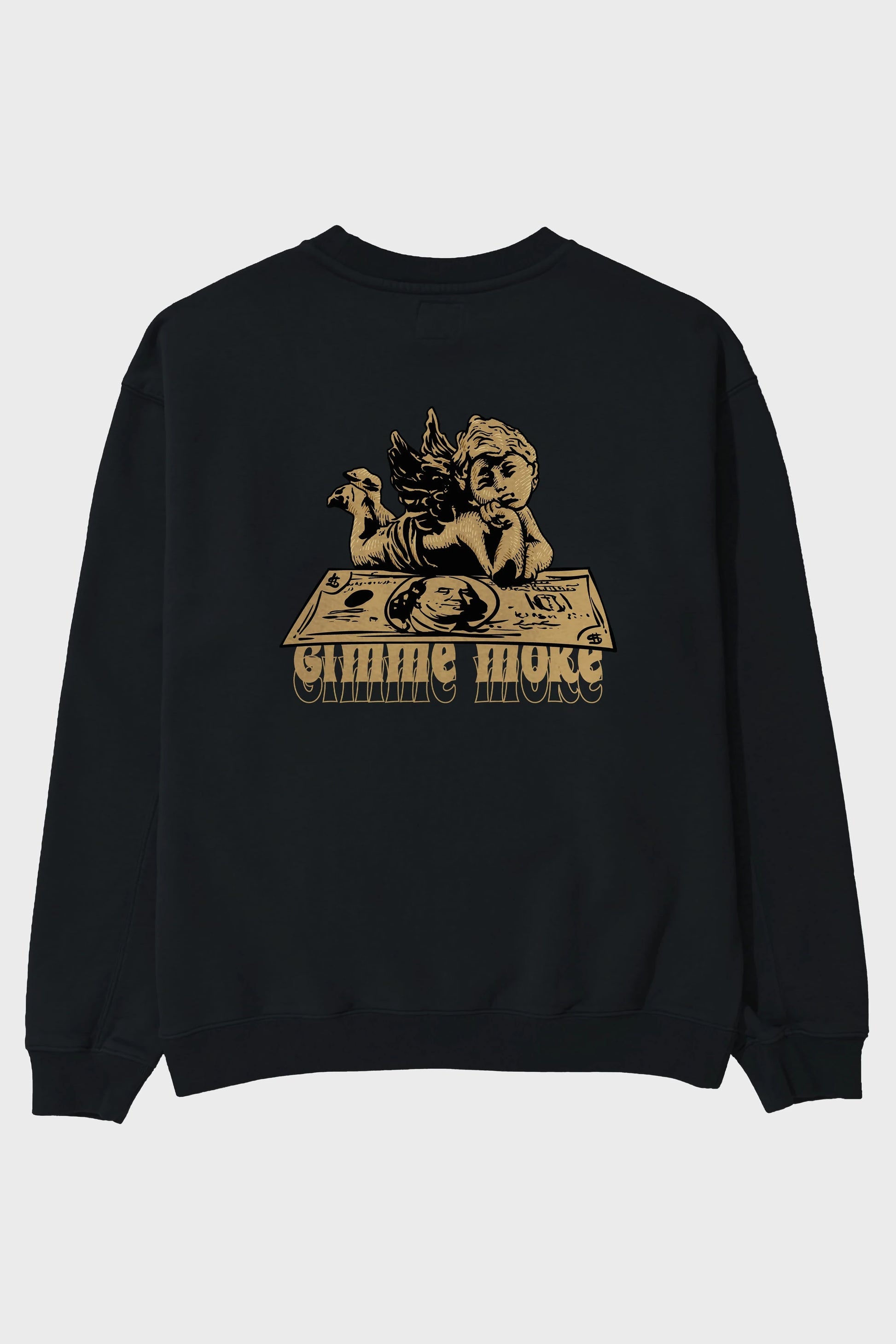 Gimme More Arka Baskılı Oversize Sweatshirt Erkek Kadın Unisex