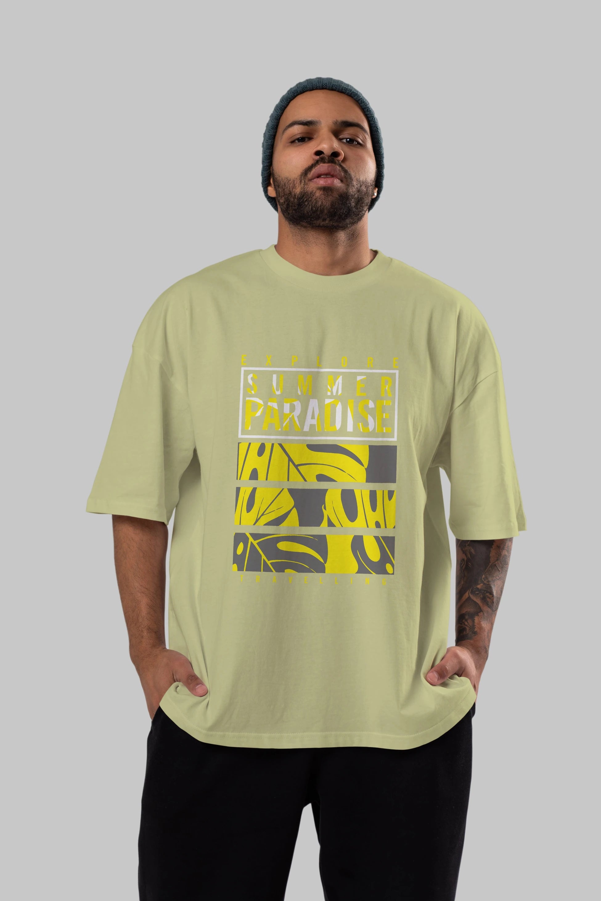 Summer Paradise Ön Baskılı Oversize t-shirt Erkek Kadın Unisex