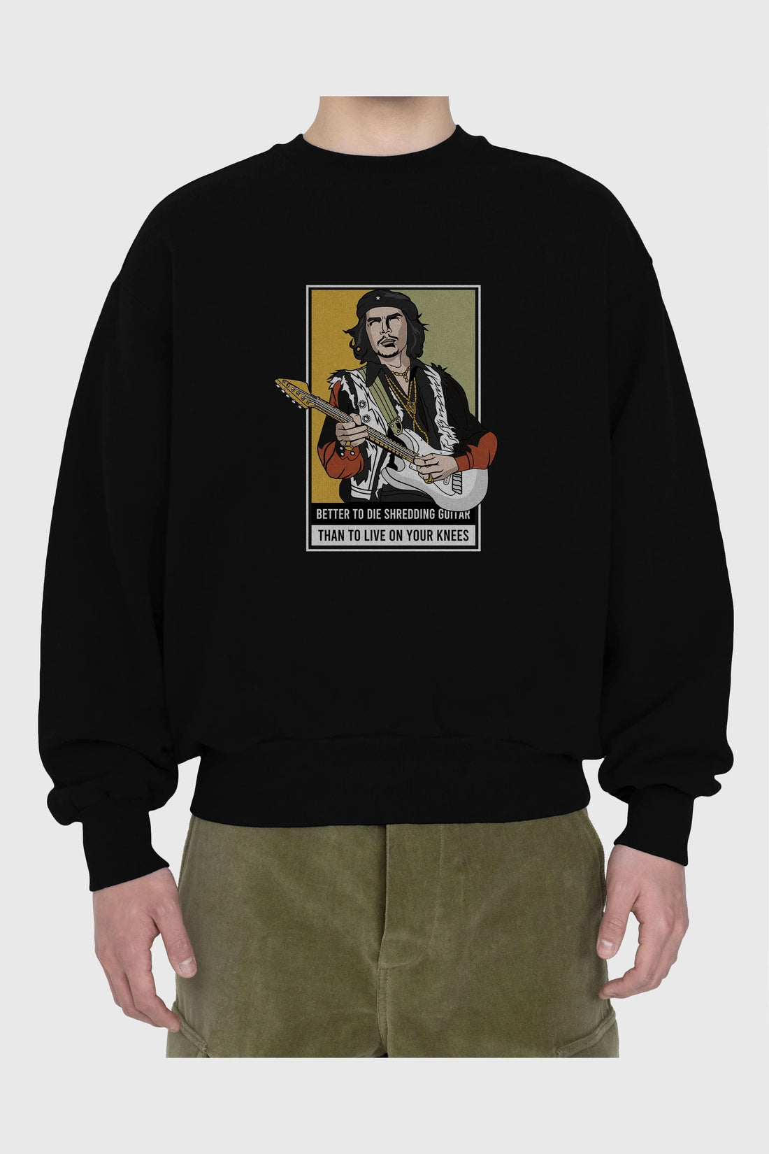 Che Guevara Hendrix Ön Baskılı Oversize Sweatshirt Erkek Kadın Unisex