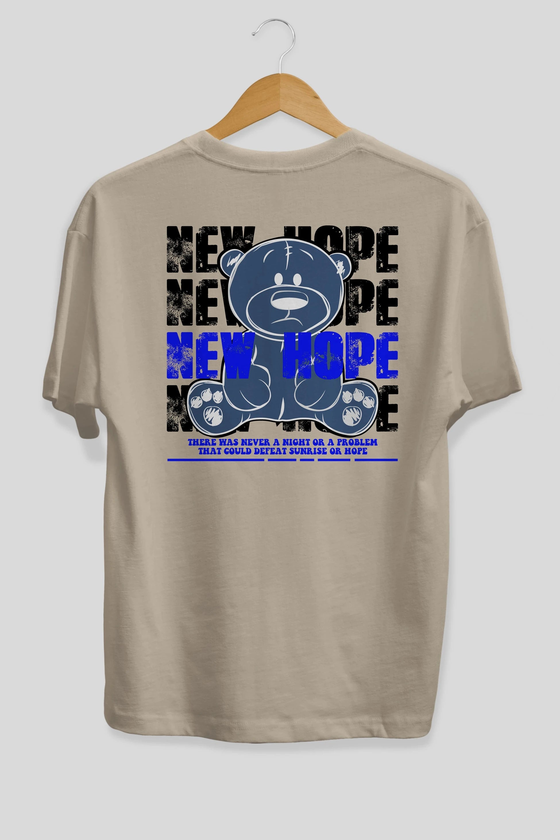 Teddy Bear New Hope Arka Baskılı Oversize t-shirt Erkek Kadın Unisex