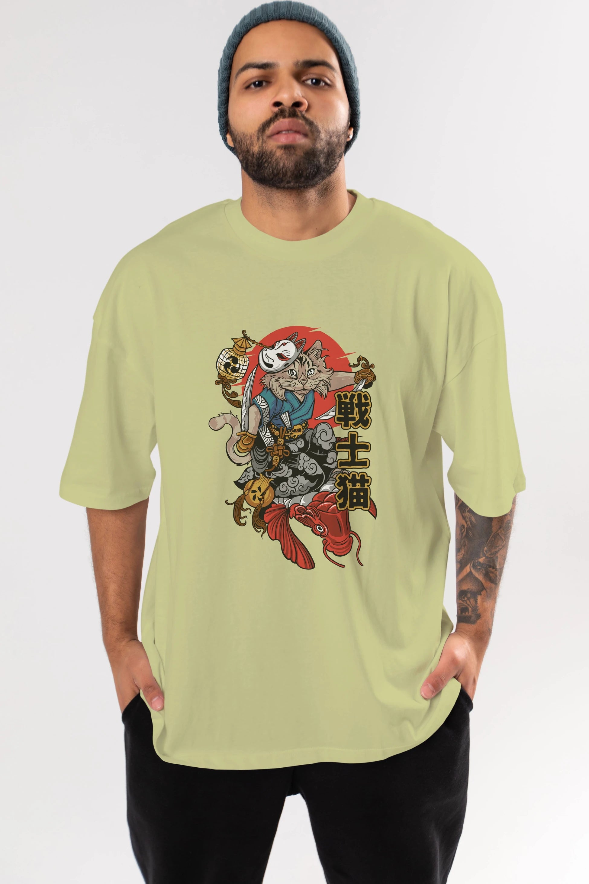TRIBAL (2) Anime Ön Baskılı Oversize t-shirt %100 pamuk Erkek Kadın Unisex