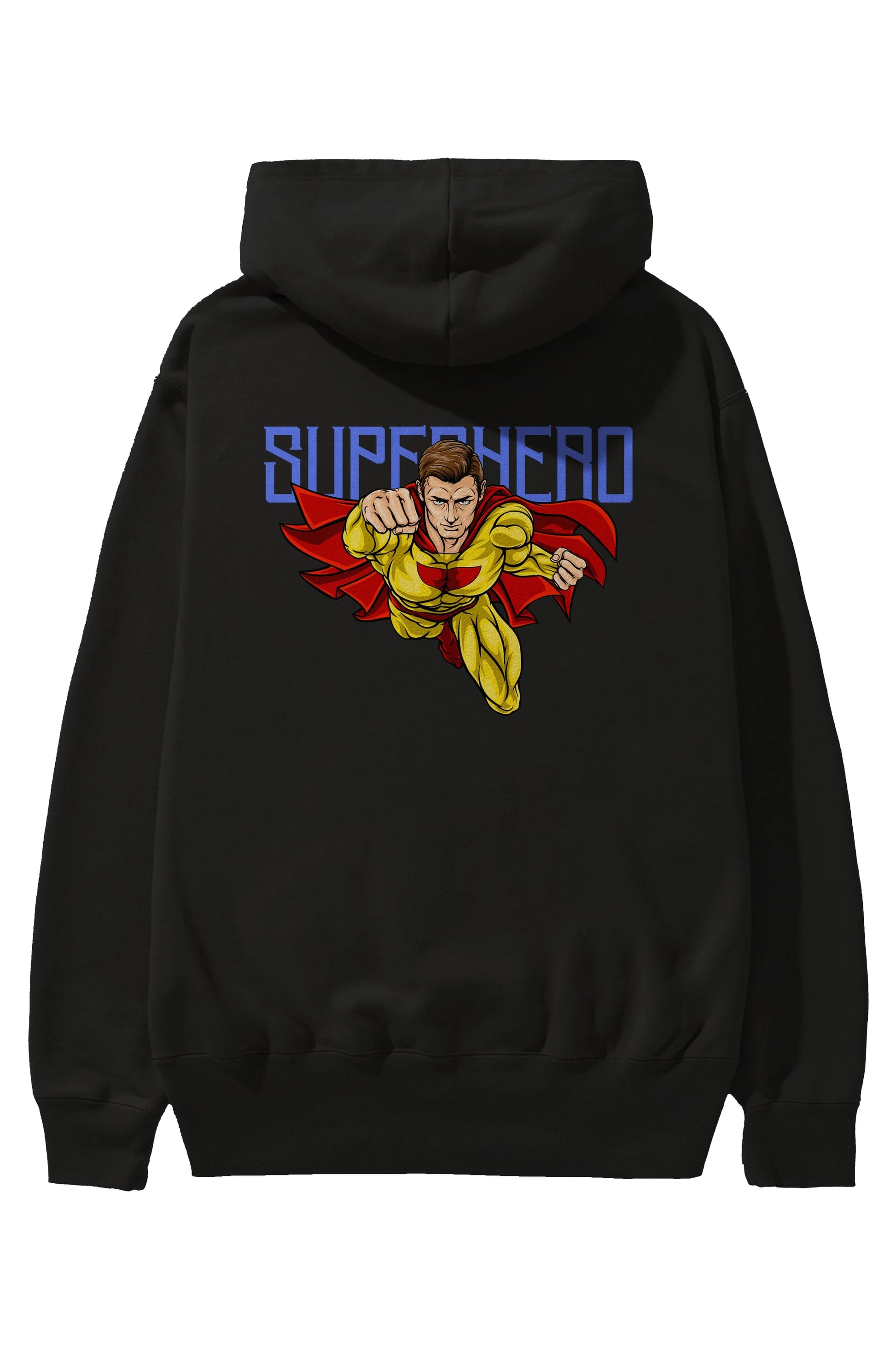 Super Hero Arka Baskılı Oversize Hoodie Kapüşonlu Sweatshirt Erkek Kadın Unisex