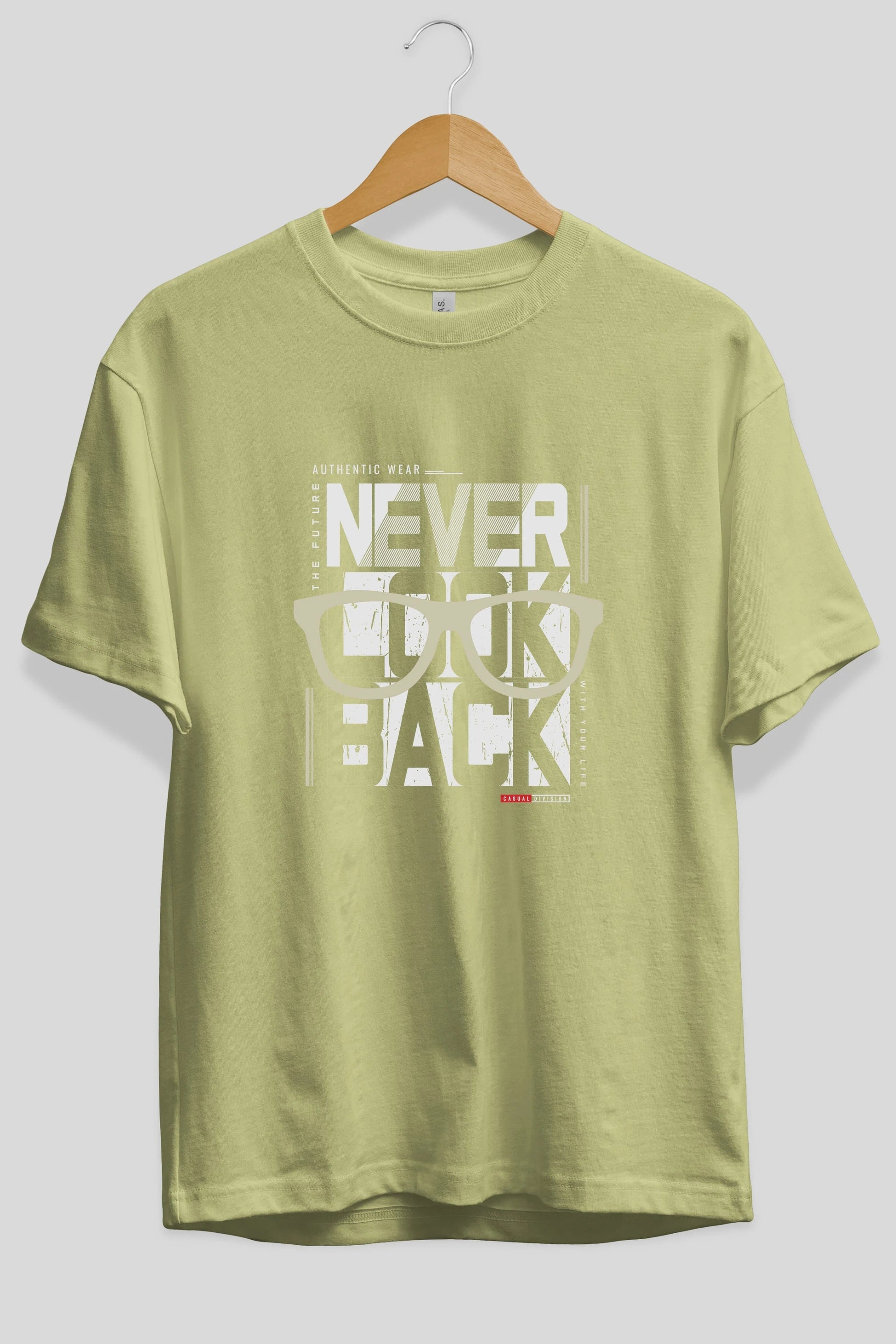 Never Look Back Ön Baskılı Oversize t-shirt Erkek Kadın Unisex