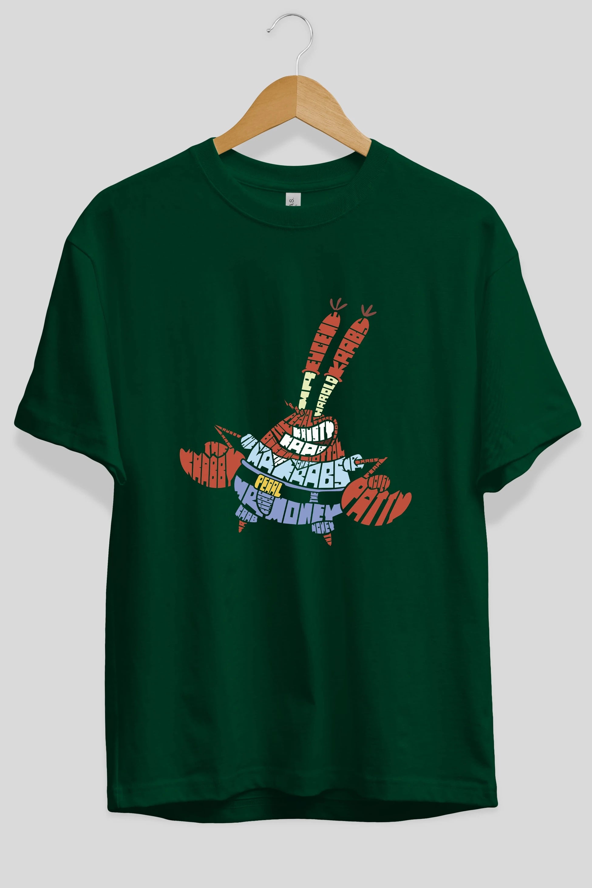 Mr Krabs Ön Baskılı Oversize t-shirt %100 pamuk Erkek Kadın Unisex