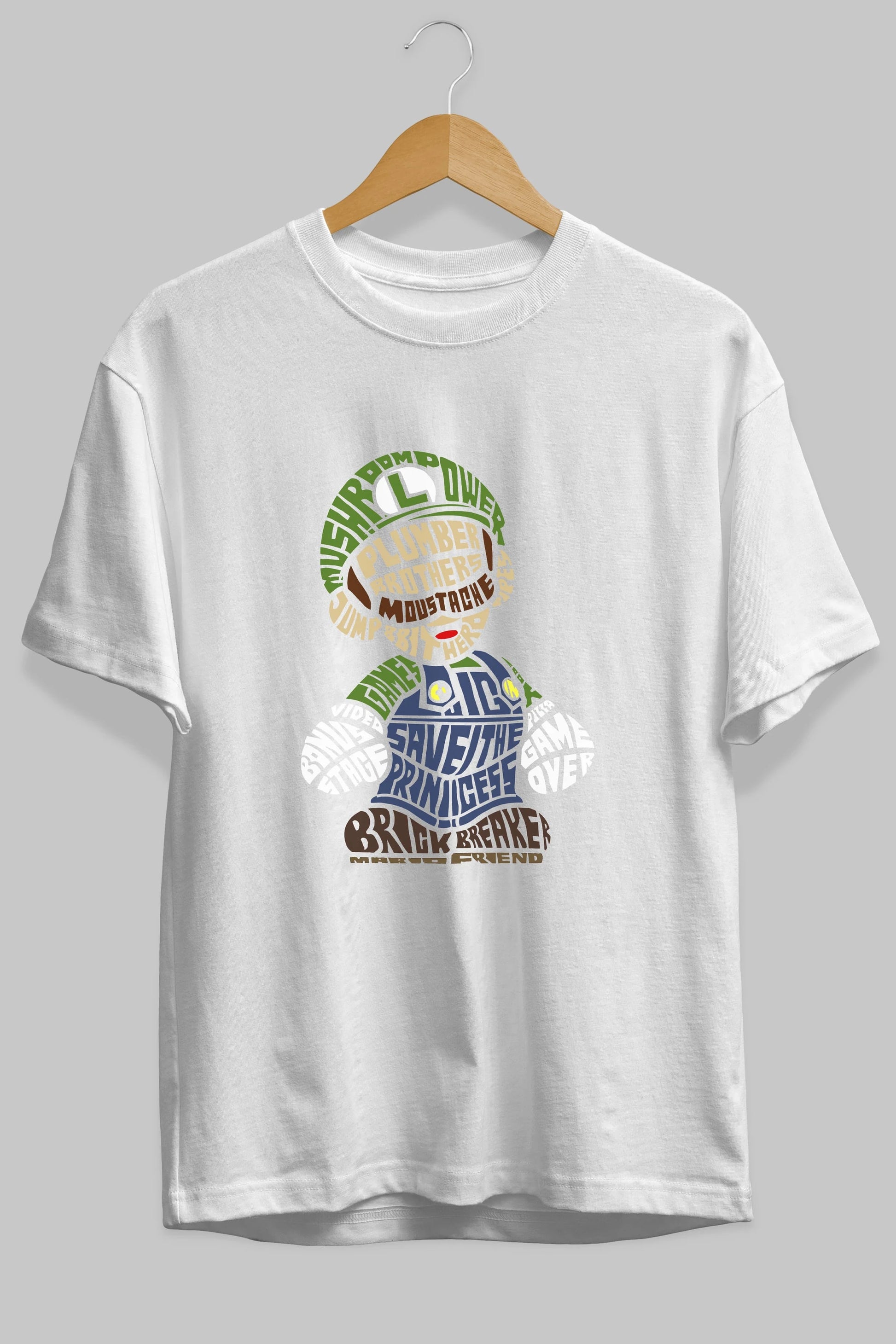 Plumber Brothers Ön Baskılı Oversize t-shirt %100 pamuk Erkek Kadın Unisex