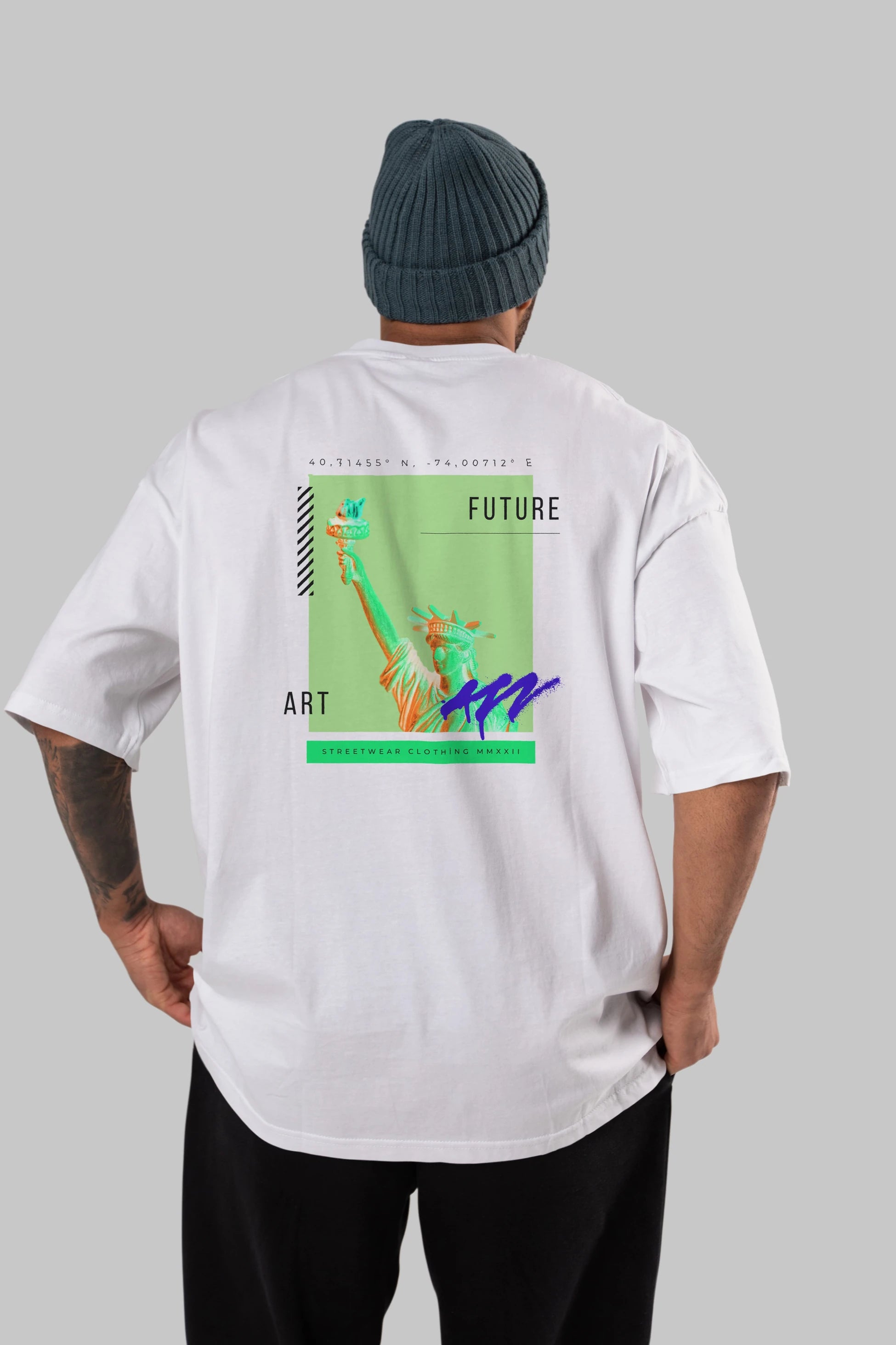 Future Streetwear Arka Baskılı Oversize t-shirt Erkek Kadın Unisex
