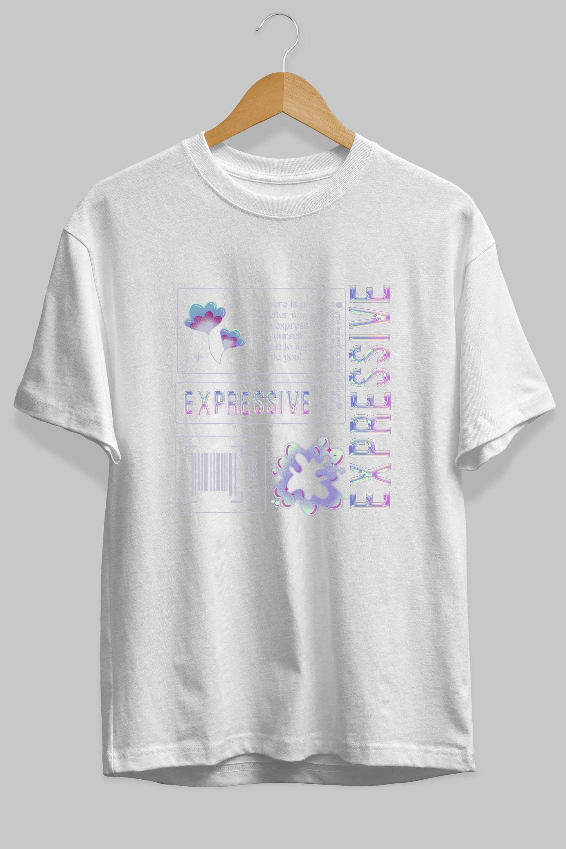 Expressive Streetwear Ön Baskılı Oversize t-shirt Erkek Kadın Unisex
